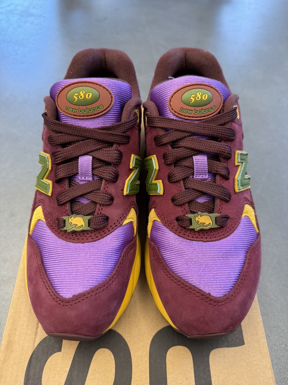 New Balance × Stray Rats 2022 New Balance 580 Stray Rats Maroon Purple Size US 5 / EU 37 - 9 Thumbnail