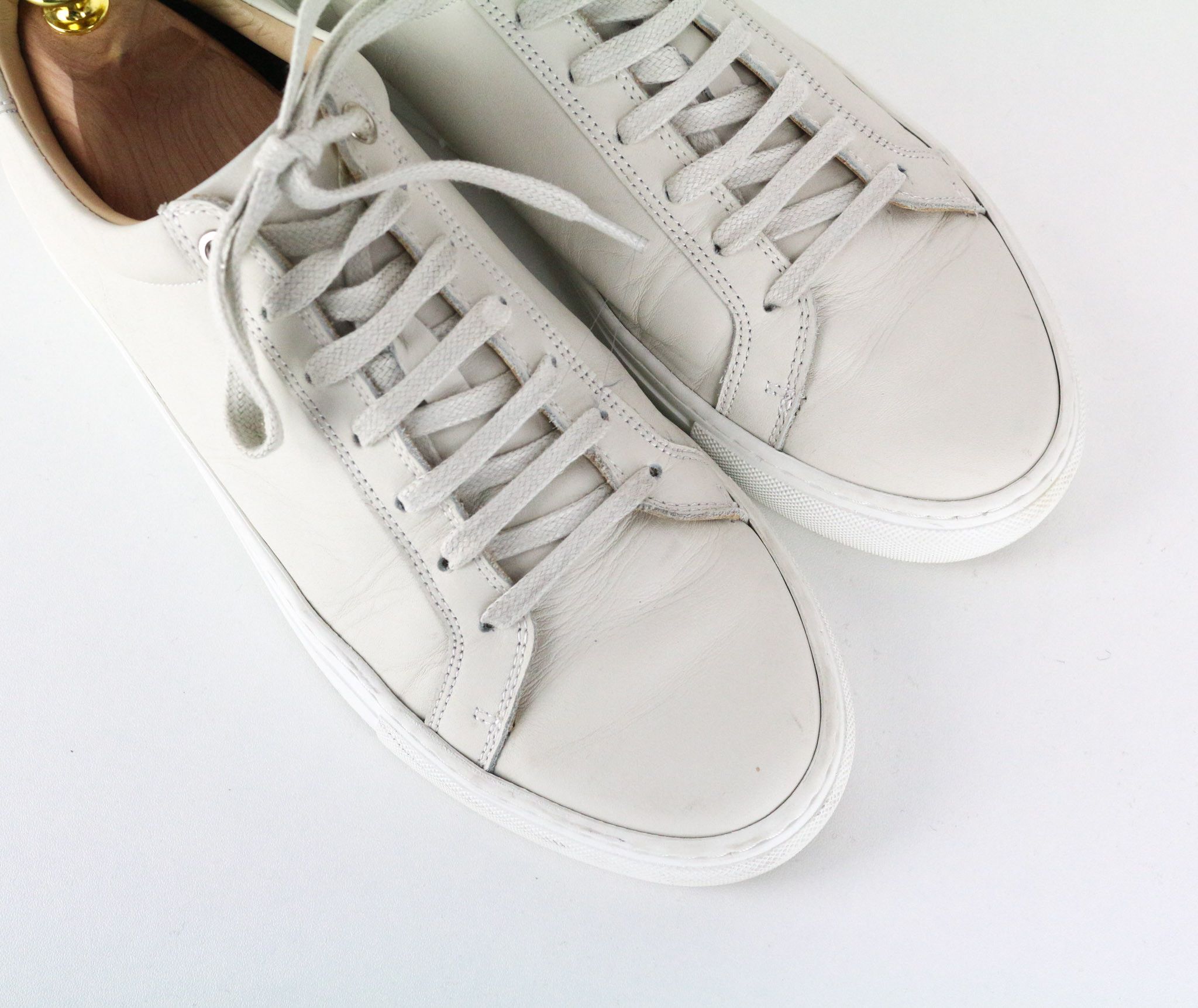 Suitsupply EU40 Light Grey Leather Laced Low-Top 72746 Size US 7 / EU 40 - 7 Thumbnail