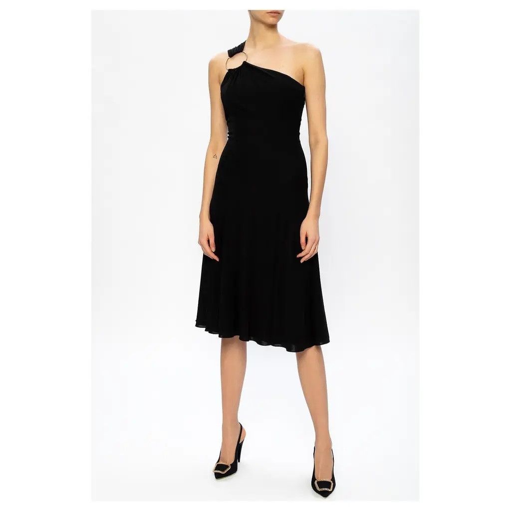 Versace Versace One Shoulder Hoop Embellished Black Dress Size M / US 6-8 / IT 42-44 - 3 Thumbnail