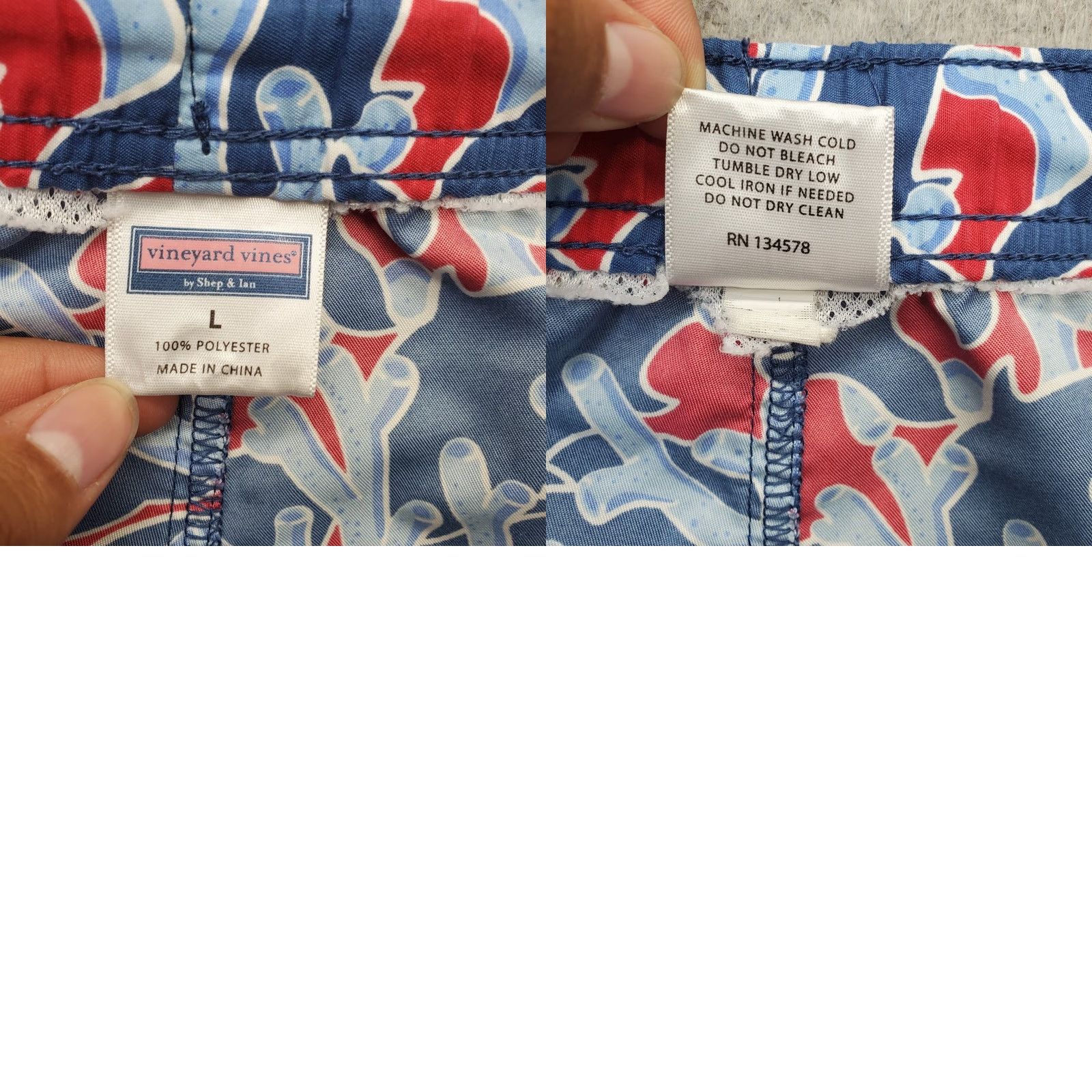 Vineyard Vines Vineyard Vines Chino Shorts Mens L Multicolor Flat Front Slash Pockets Size US 33 - 8 Thumbnail