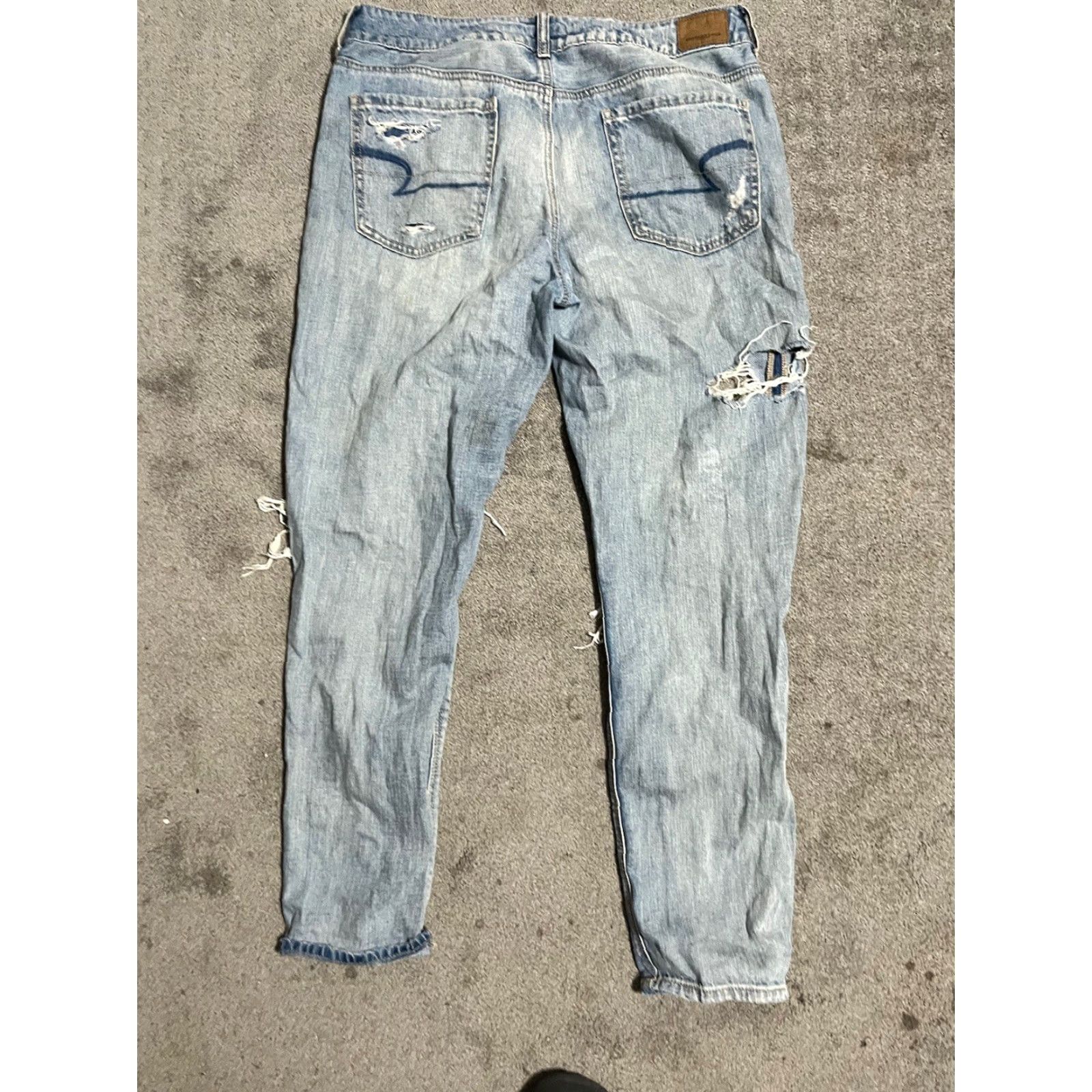 American Eagle Outfitters American Eagle Jeans Womens 10 Blue Tomgirl High Rise Button Fly Ripped Destroye Size 32" / US 10 / IT 46 - 2 Thumbnail