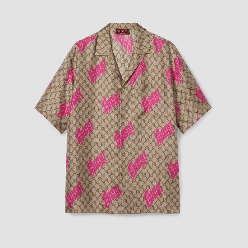 Gucci o1la5ras0426 Printed Silk Twill Bowling Shirt in Multicolor Size US XS / EU 42 / 0 - 1 Thumbnail