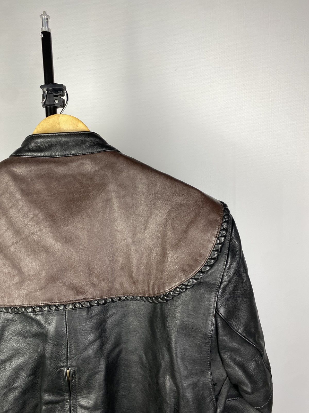 Cowboy Equipment × Vintage Vintage Biker Cowboy Leather MOTO Bomber Jacket Rock Punk Size US L / EU 52-54 / 3 - 11 Thumbnail