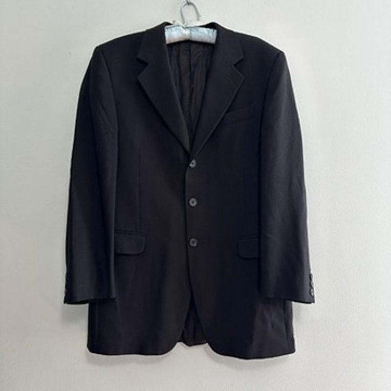 Fendi Fendi black texured 3 button wool blazer size 40L Size 40L - 2 Thumbnail