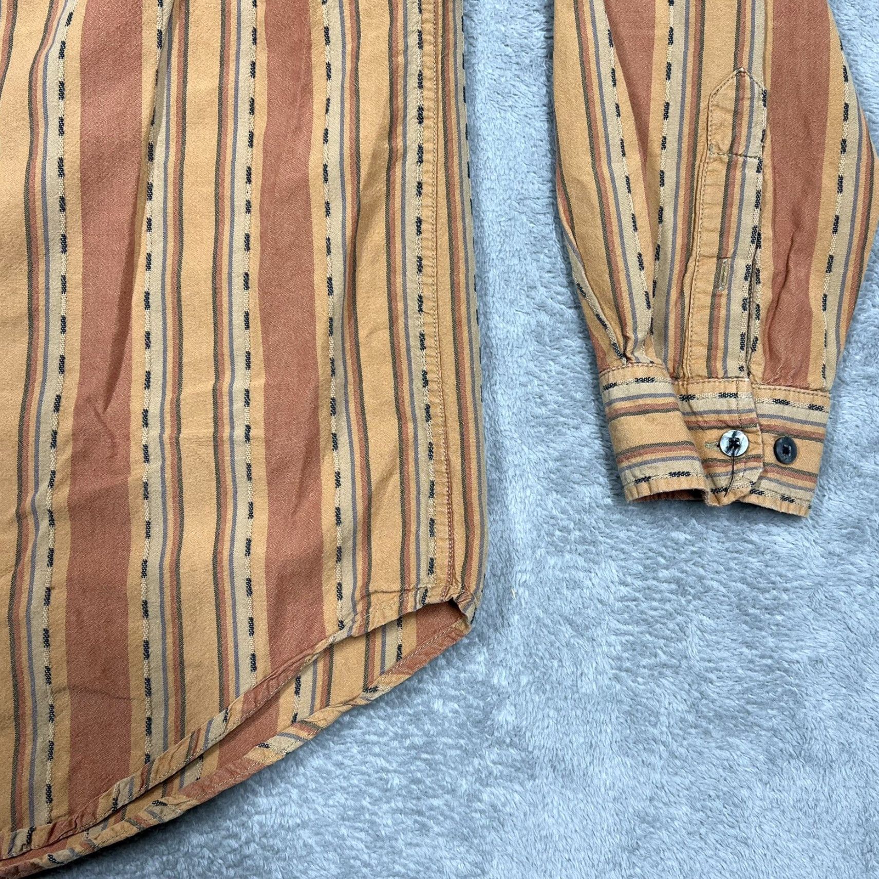 The Territory Ahead VINTAGE Territory Ahead Men’s M Tall Button-Up Shirt Striped Orange Western Aztec Size US M / EU 48-50 / 2 - 2 Thumbnail