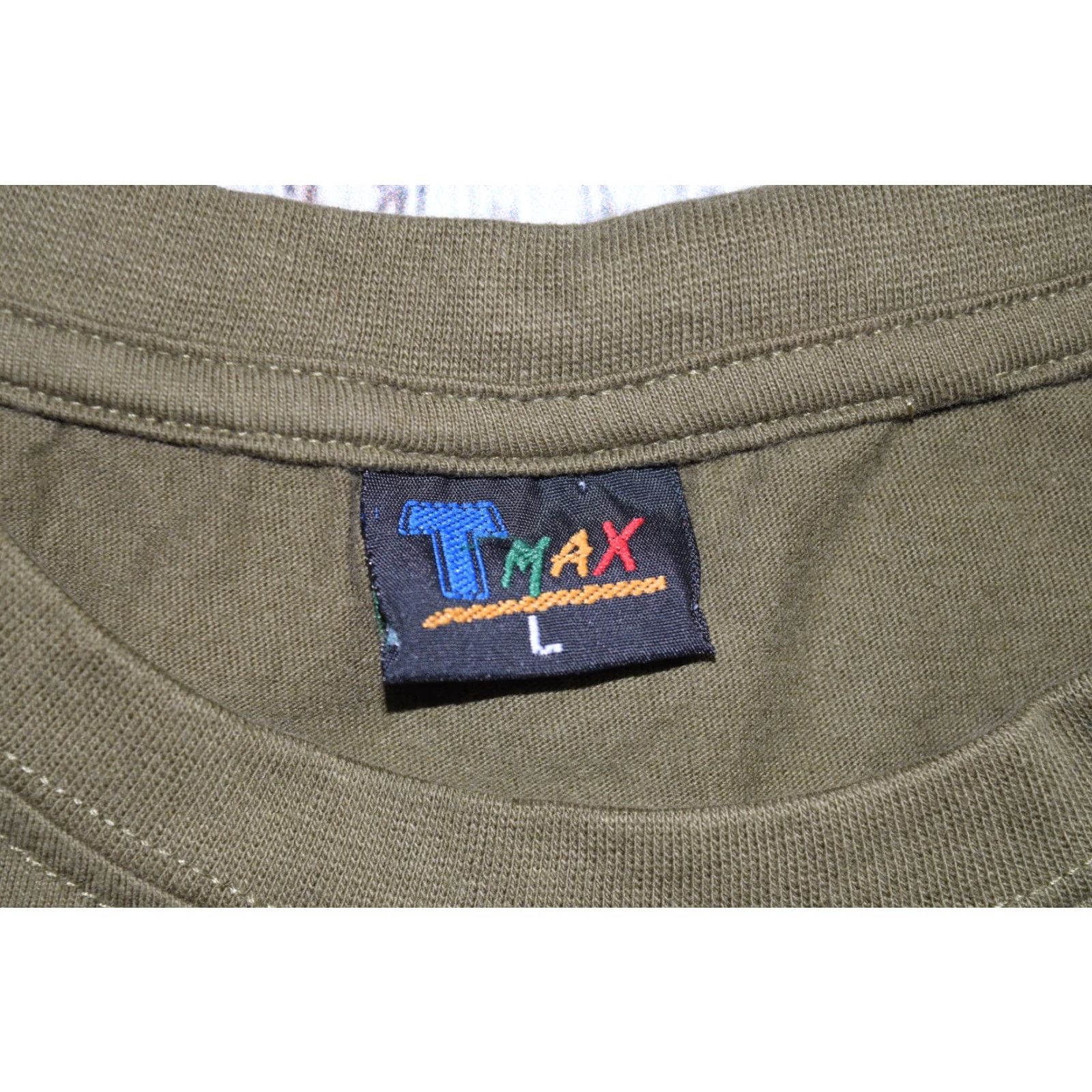 Logo 7 VINTAGE IDF Army Green TMax T-Shirt Short Sleeve Large Mens Crew Neck 80s 90s Logo Shirt Size US L / EU 52-54 / 3 - 3 Thumbnail