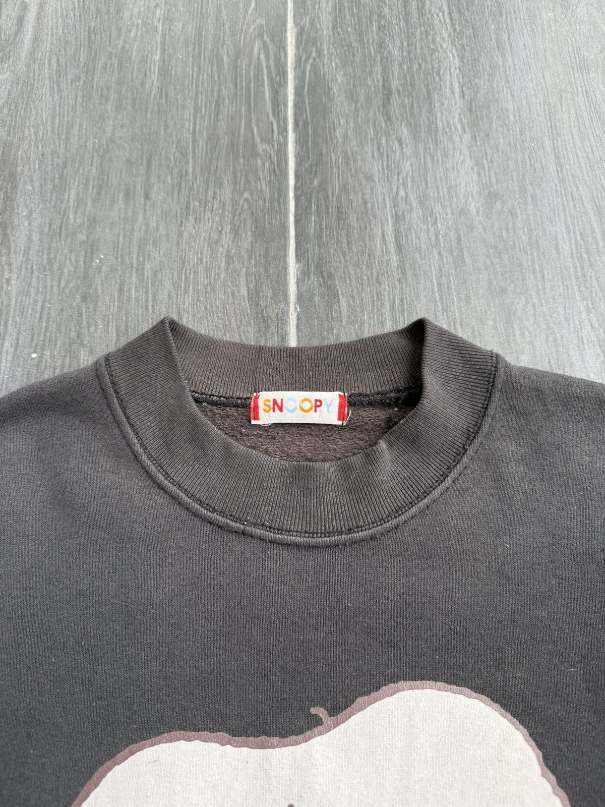 Vintage Vintage Sunfaded Peanuts SNOOPY Biglogo Mayo Spruce Sweats Size US L / EU 52-54 / 3 - 2 Thumbnail