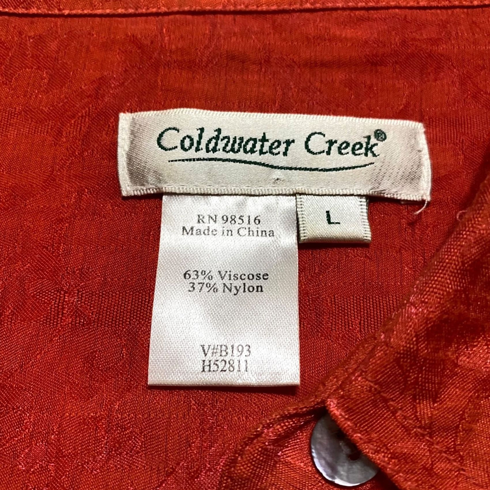 Coldwater Creek Coldwater Creek Womens Shirt Large Solid Orange Long Sleeve Button-Up Size L / US 10 / IT 46 - 3 Thumbnail