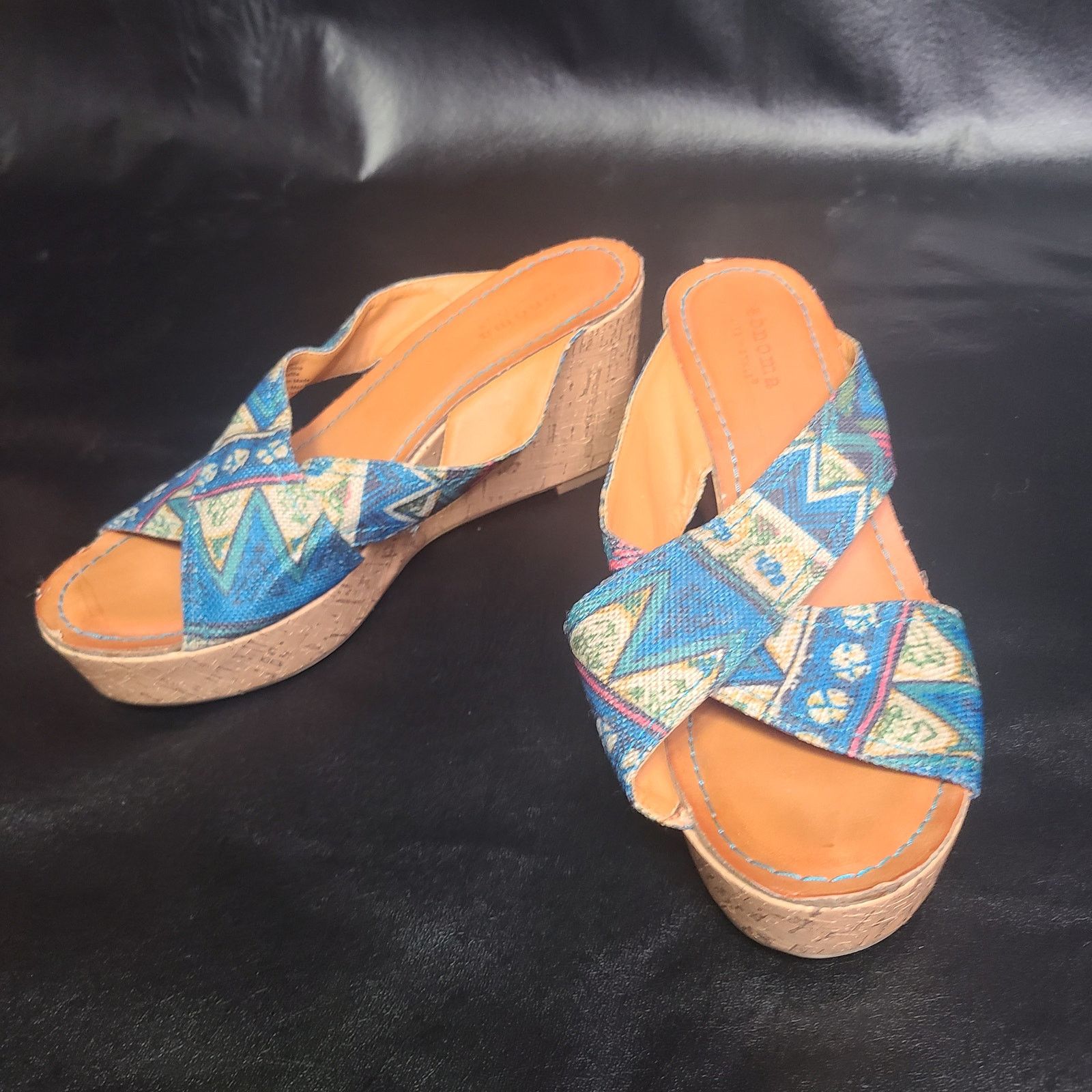 Sonoma Sonoma blue brown fabric wedges size 8 Size US 8 / IT 38 - 1 Thumbnail