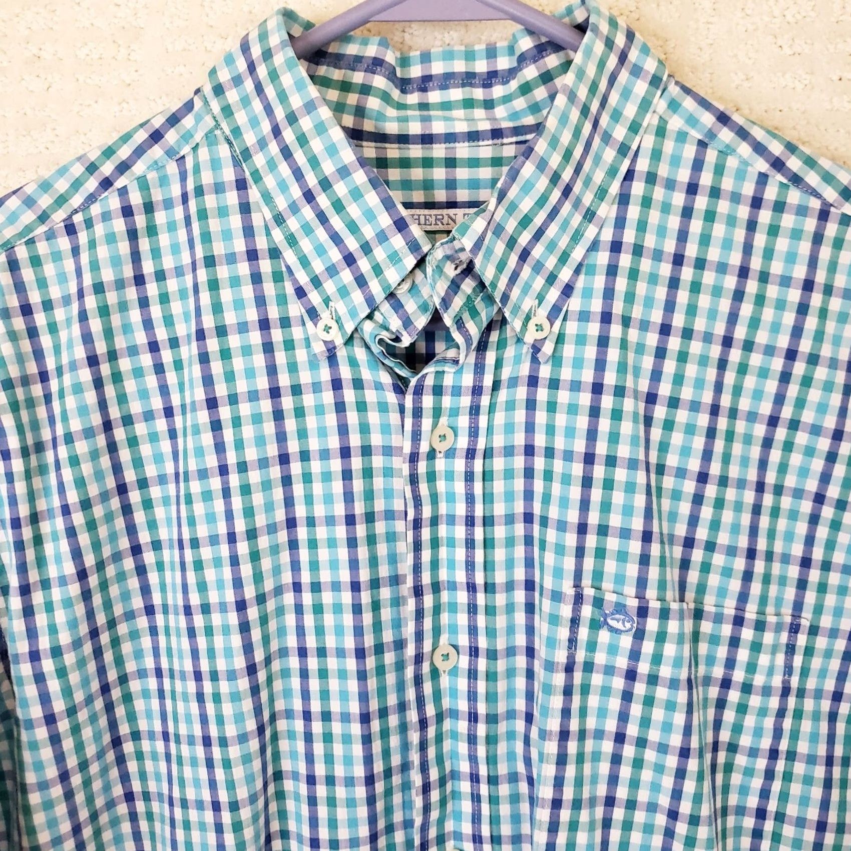Southern Tide Southern Tide Shirt Men L Blue Green Check Classic Fit Long Sleeve Pocket Size US L / EU 52-54 / 3 - 3 Thumbnail