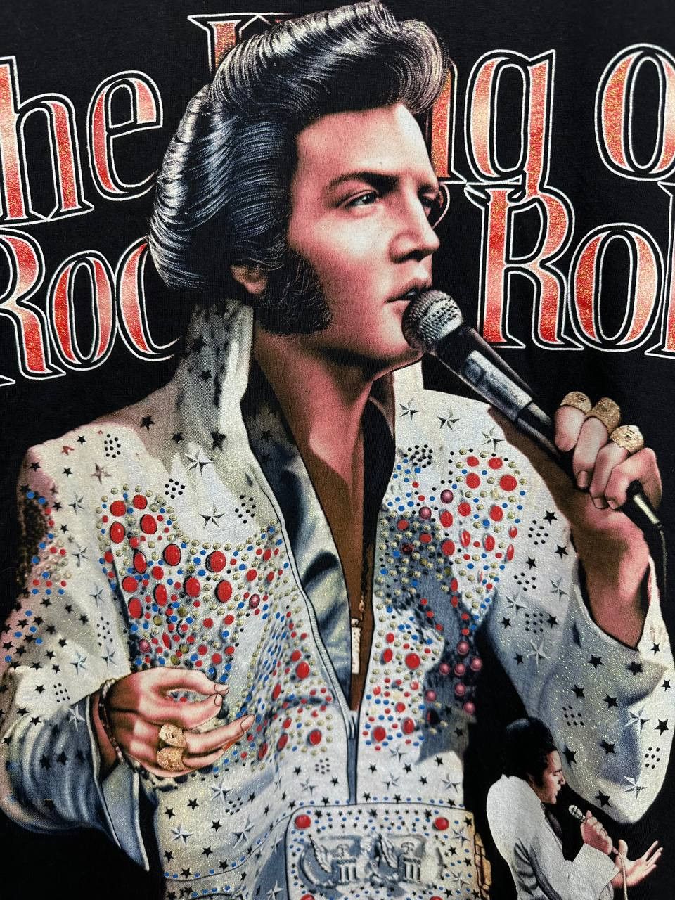 Vintage Rock Tees Elvis Presley "The King of Rock & Roll" T-Shirt Size US XL / EU 56 / 4 - 6 Thumbnail