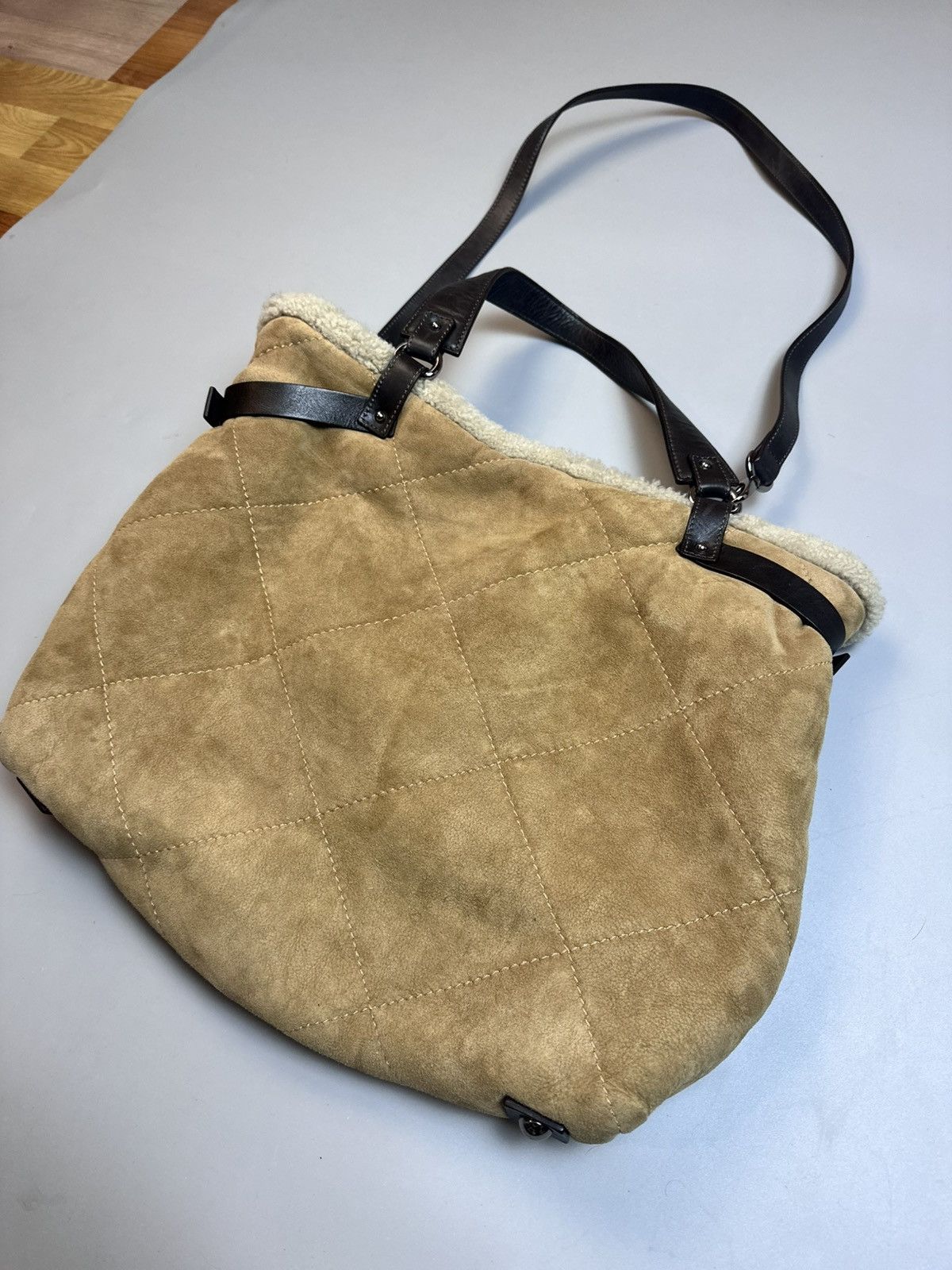 Moncler Moncler Quilted Suede Shoulder-Handle Bag Size ONE SIZE - 14 Thumbnail