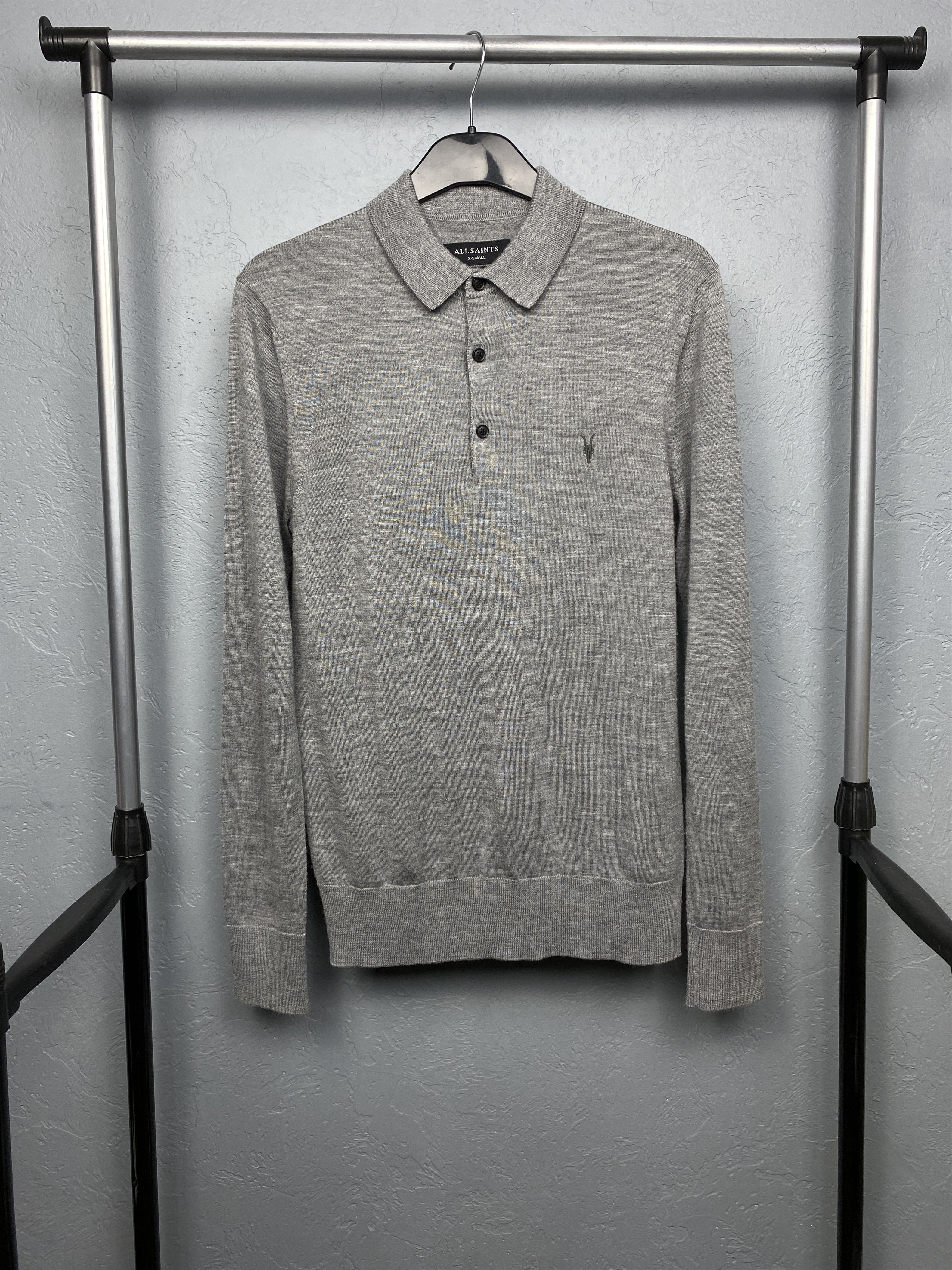 Allsaints AllSaints Mens Mode Merino Wool Knit Collared Sweater Size US XS / EU 42 / 0 - 1 Thumbnail