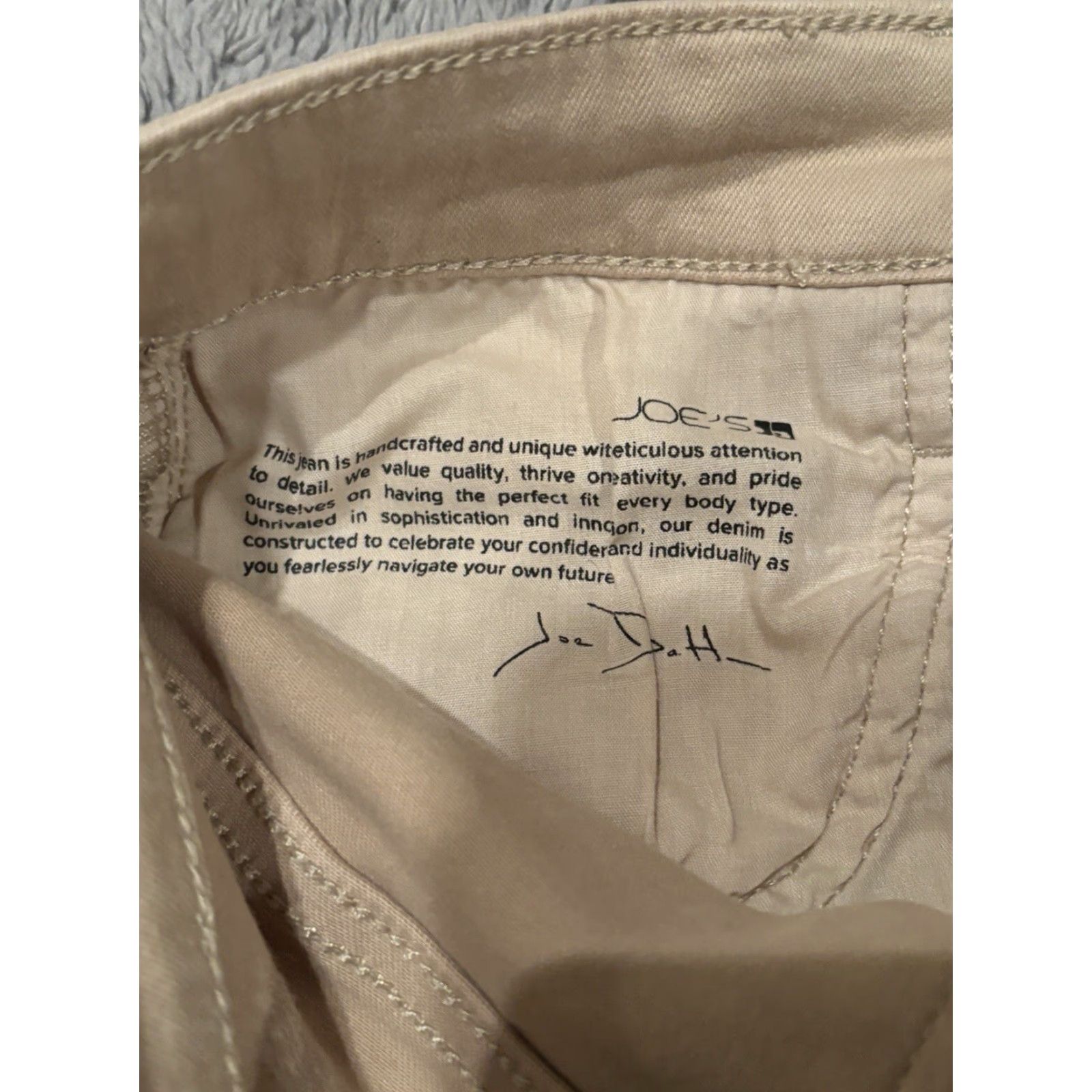 Vintage VINTAGE Joe's Jeans Callie High Rise Crop Boot Cut Womens 25 Tan Stretch Suede Feel Size 42" / US 20 - 6 Thumbnail