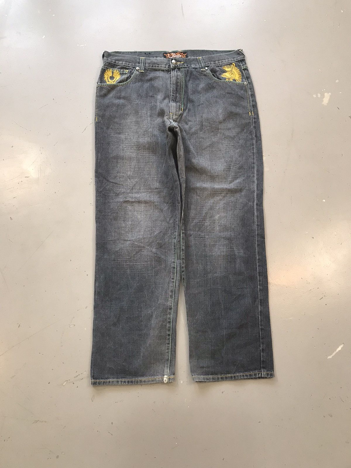 JNCO × Southpole × Vintage Vintage jinzu thread embroidered straight fit denim Size US 38 / EU 54 - 2 Thumbnail