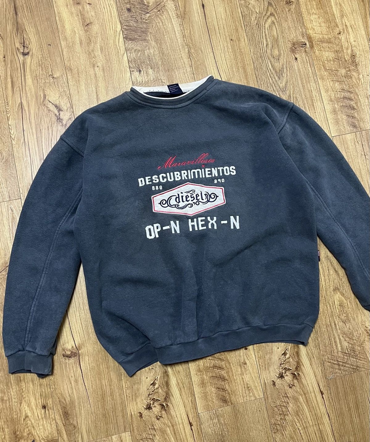 Vintage Diesel Velour Fleece Japanese Big Logo Sweatshirt