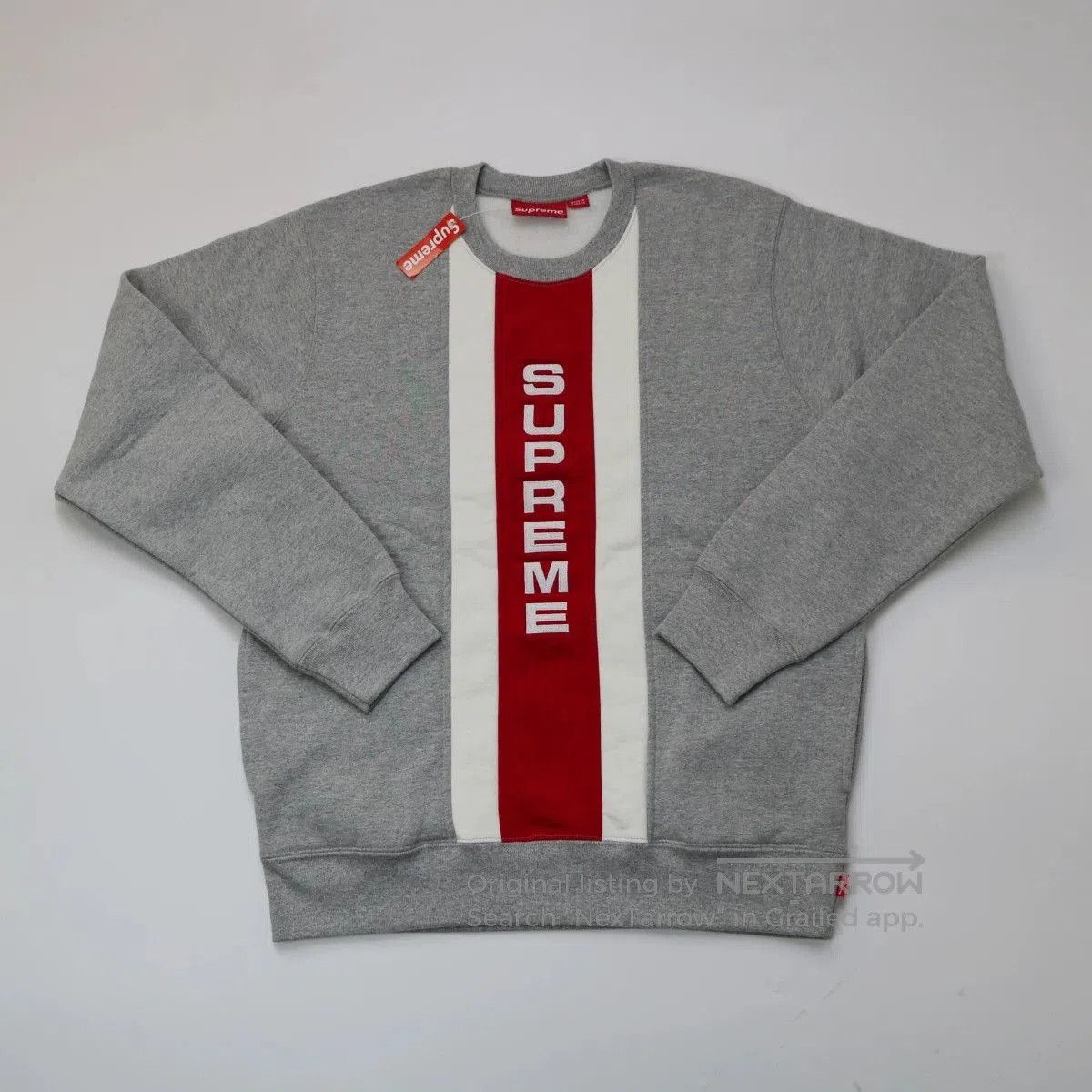 Supreme 17SS Vertical Logo Colorblock Hoodie.