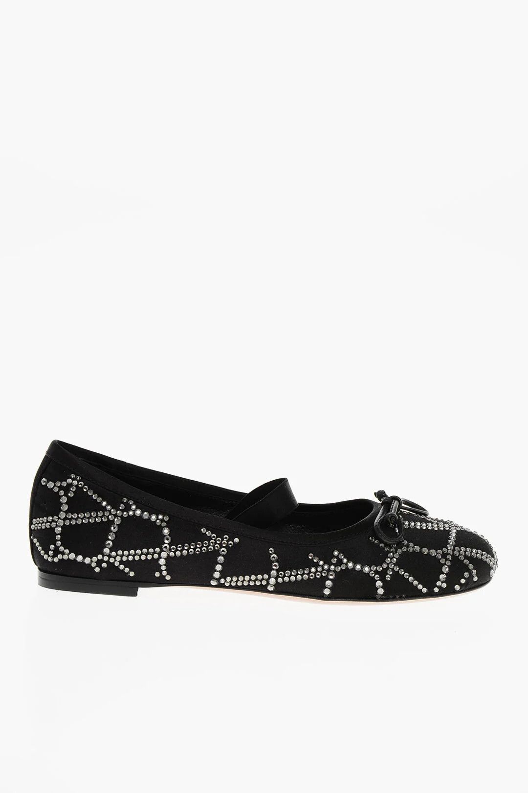 Valentino og1mm0426 Silk Ballerinas Flats in Black Size US 6 / IT 36 - 1 Thumbnail