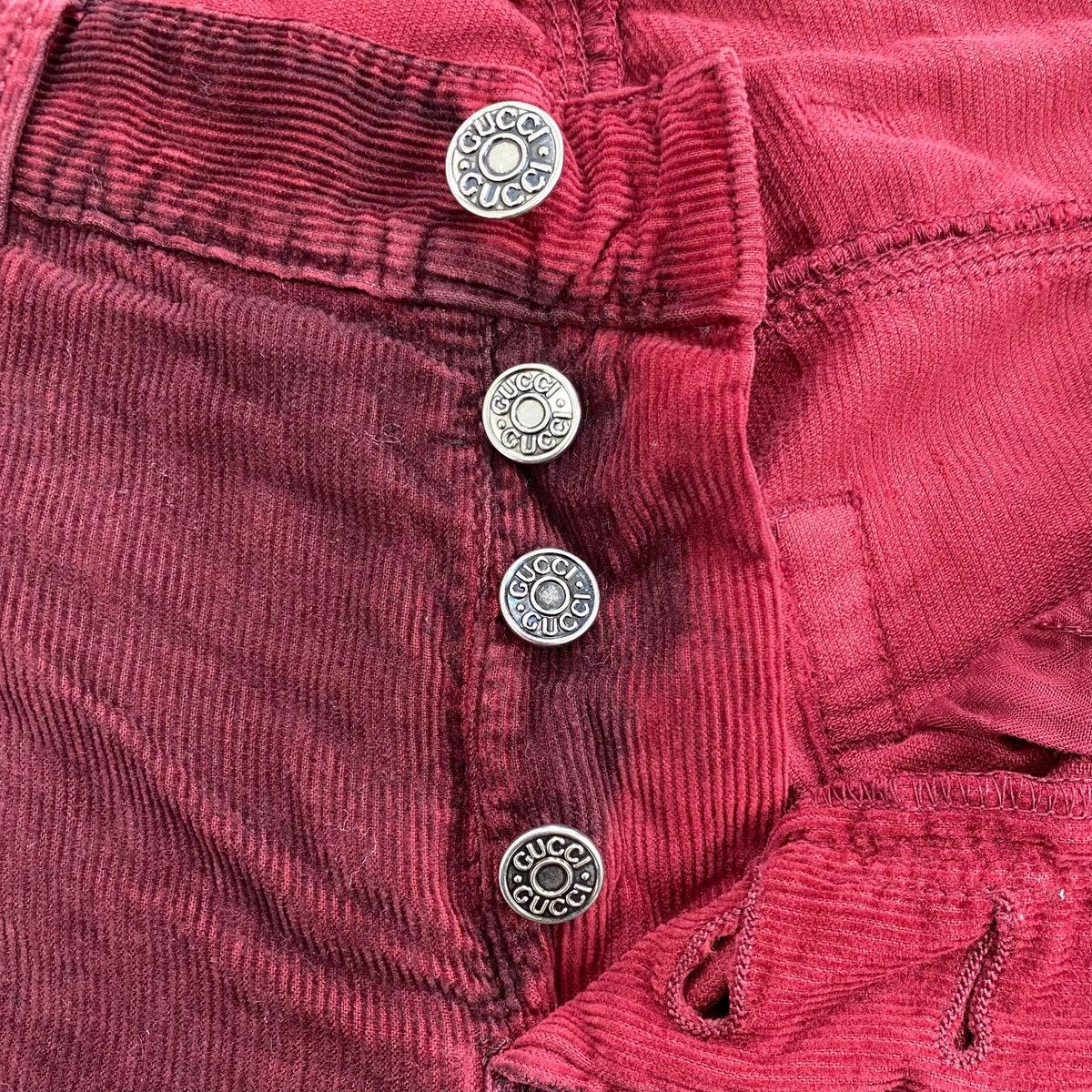 Gucci Vintage Gucci by Tom Ford Red Burgundy Corduroy Pants Luxury Size US 30 / EU 46 - 5 Thumbnail