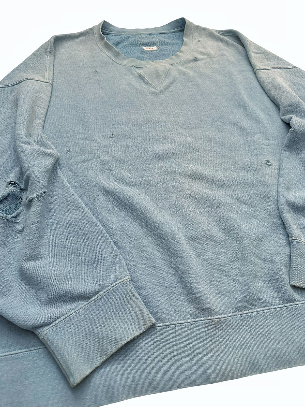 Visvim Jumbo SB Sweat DMGD Crewneck Blue Size US L / EU 52-54 / 3 - 6 Thumbnail
