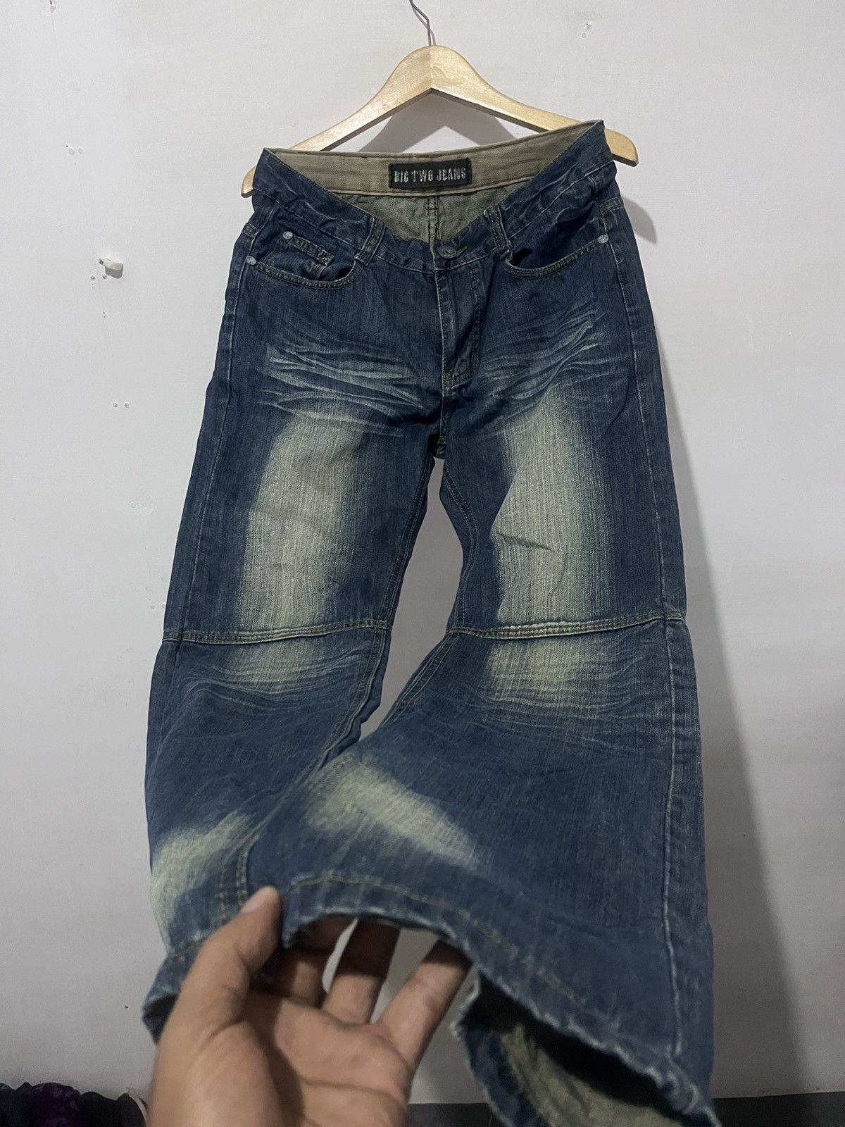 Isamu Katayama Backlash Vintage Y2K Biker Jeans", "Distressed Faded Denim" Size US 32 / EU 48 - 7 Thumbnail