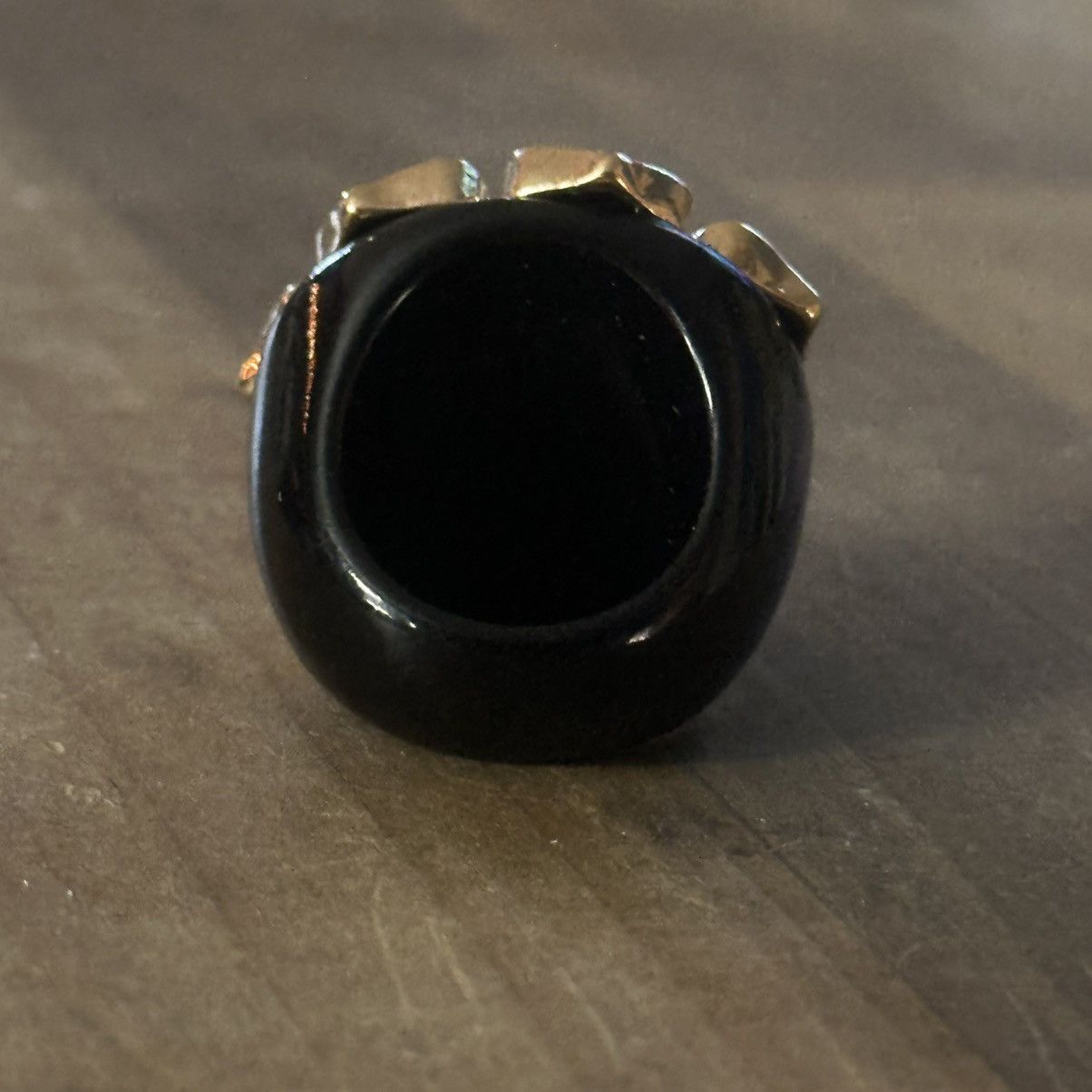 Other Black lucite rhinestone flower statement ring Size ONE SIZE - 6 Thumbnail