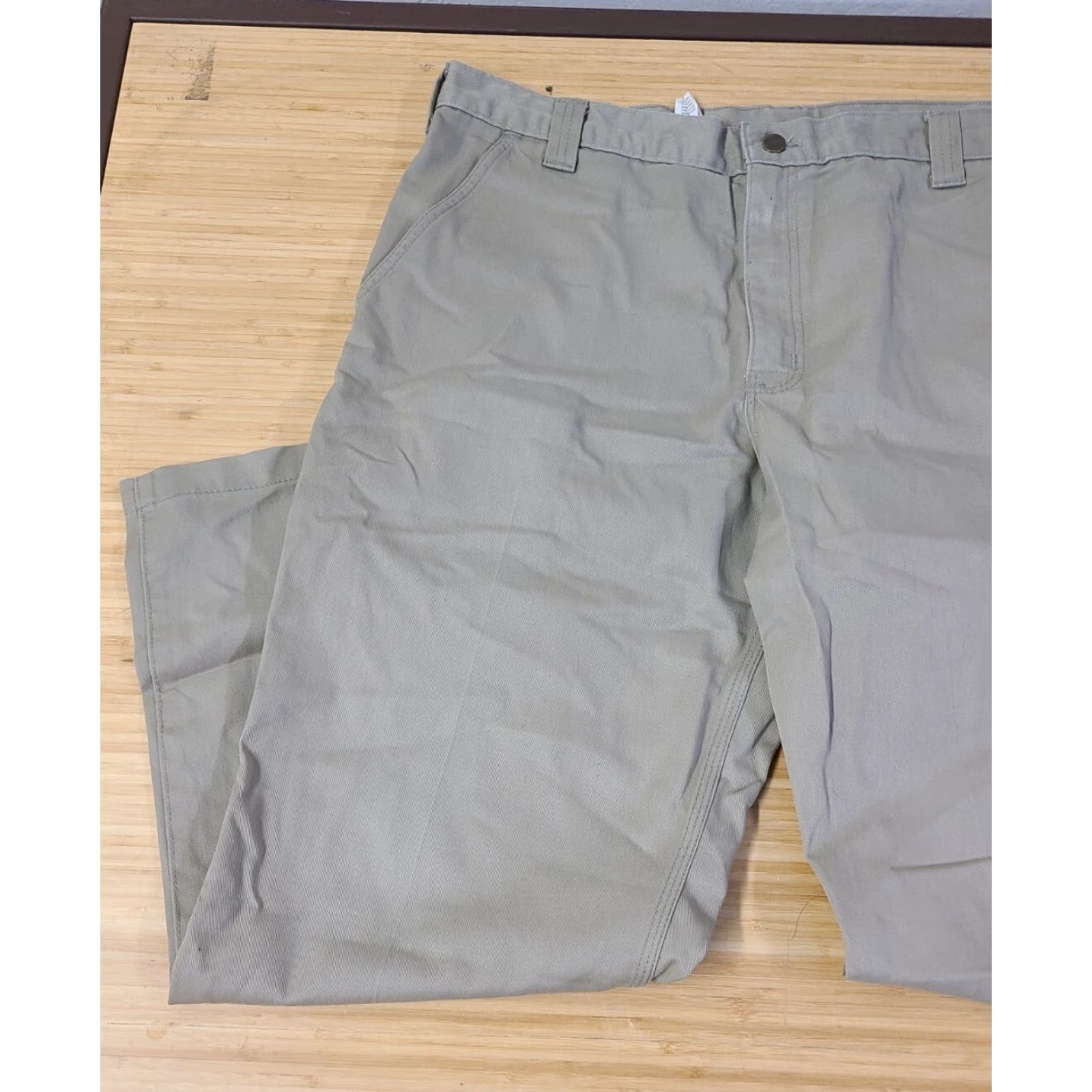 Carhartt Carhartt Pants Mens 40x30 Twill Relaxed Fit Beige Cargo Slash Pockets Workwear Pants Size US 40 / EU 56 - 4 Thumbnail