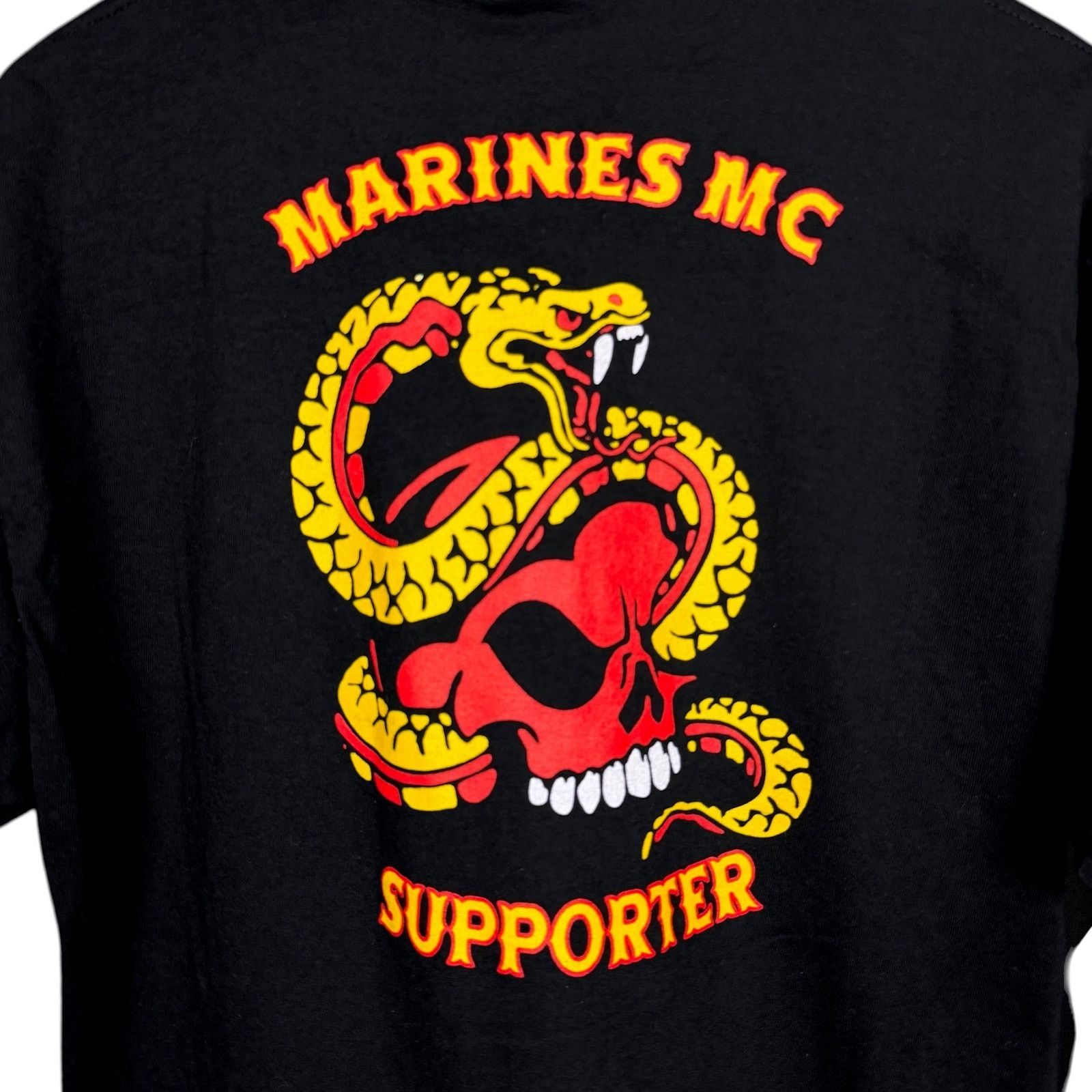 Port & Company Marines MC Supporter Arizona Mens Large Black T-Shirt Biker Size US L / EU 52-54 / 3 - 4 Thumbnail
