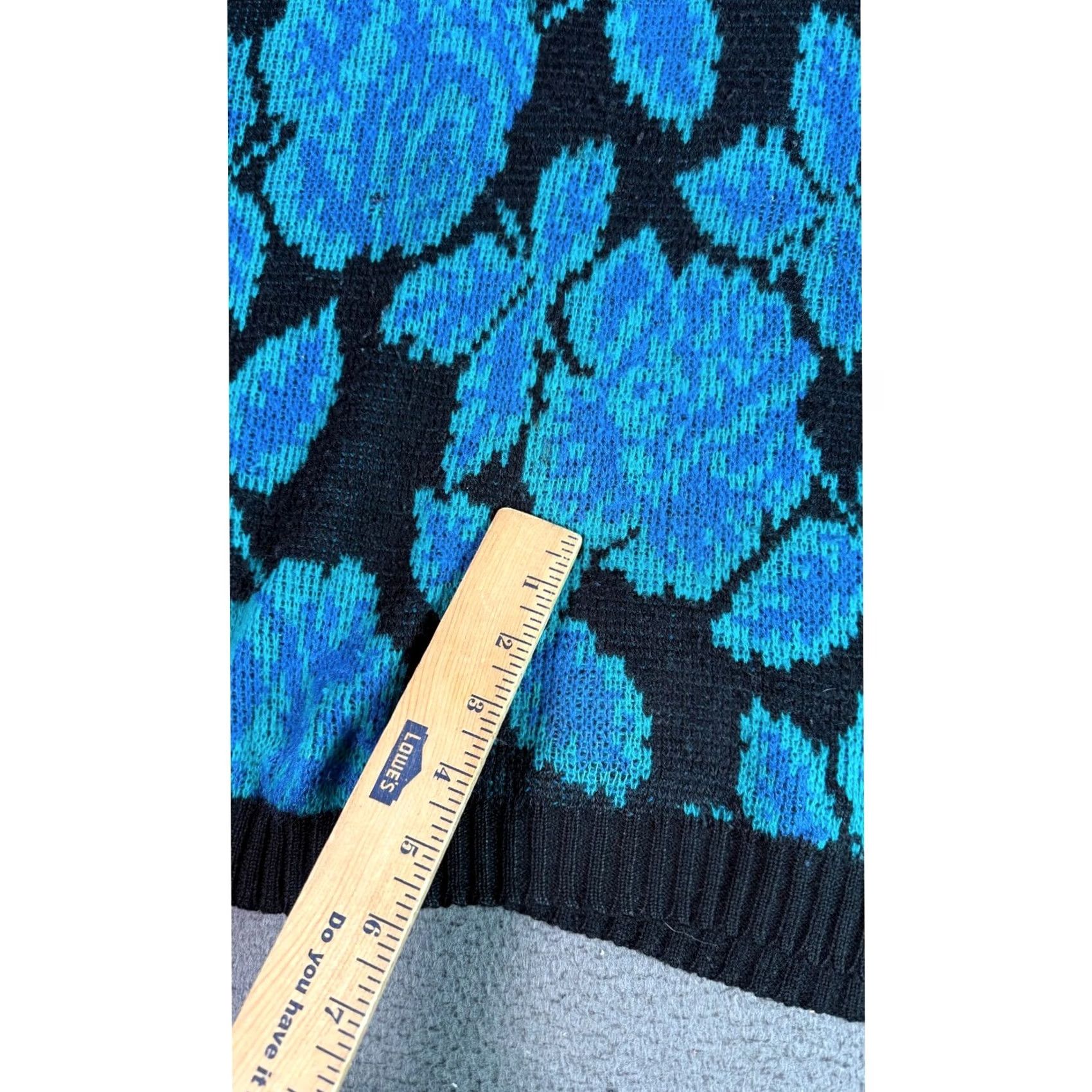 Vintage VINTAGE Fantasize by Jords Sweater Crewneck Blue Floral Rose Knit Mens S USA Made 1980s Size US S / EU 44-46 / 1 - 3 Thumbnail