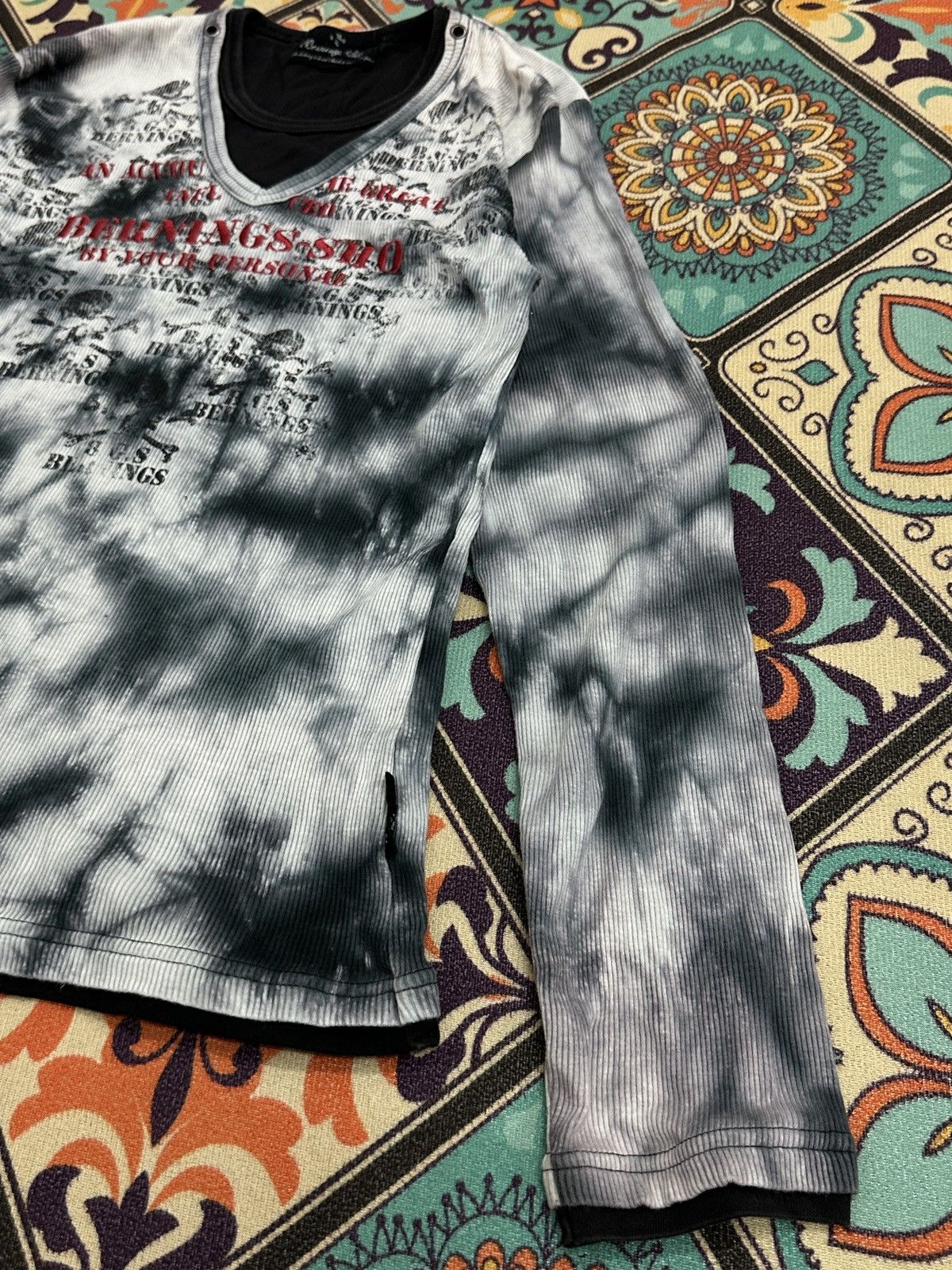 BERNINGS SHO Berning Sho Japan Poem Acid Wash L/S Shirt Size US M / EU 48-50 / 2 - 9 Thumbnail