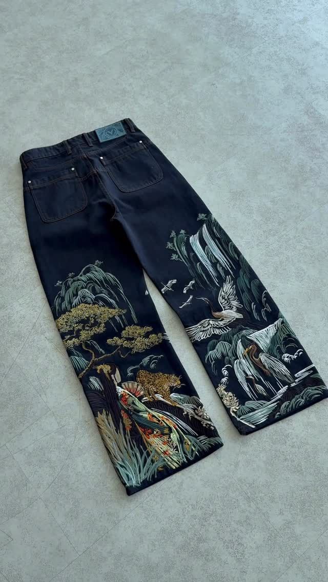 Other Leopard Crane Embroidery Jean Size US 36 / EU 52 - 2 Thumbnail