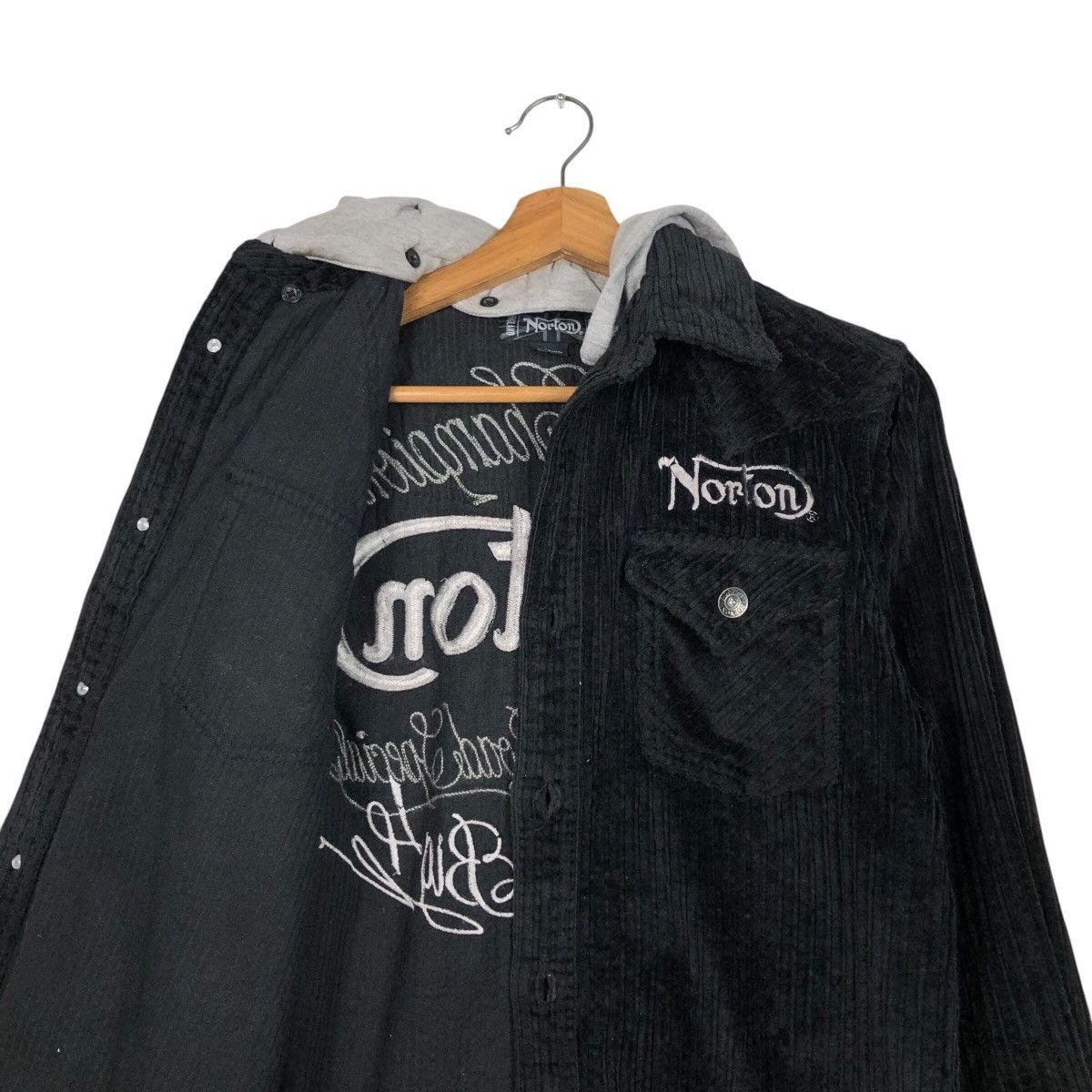 Japanese Brand × Norton 📌Biker Jacket Rich Black Norton Embroidered Big Logo Size US M / EU 48-50 / 2 - 13 Thumbnail