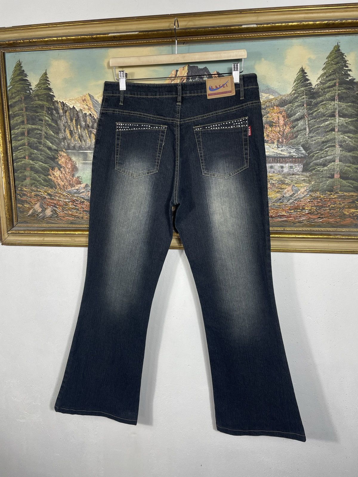 If Six Was Nine × Japanese Brand × Le Grande Bleu (L.G.B.) Avant Garde Boot Cut Denim Jenas Vintage Y2k Flare Trousers Size 31" - 8 Thumbnail