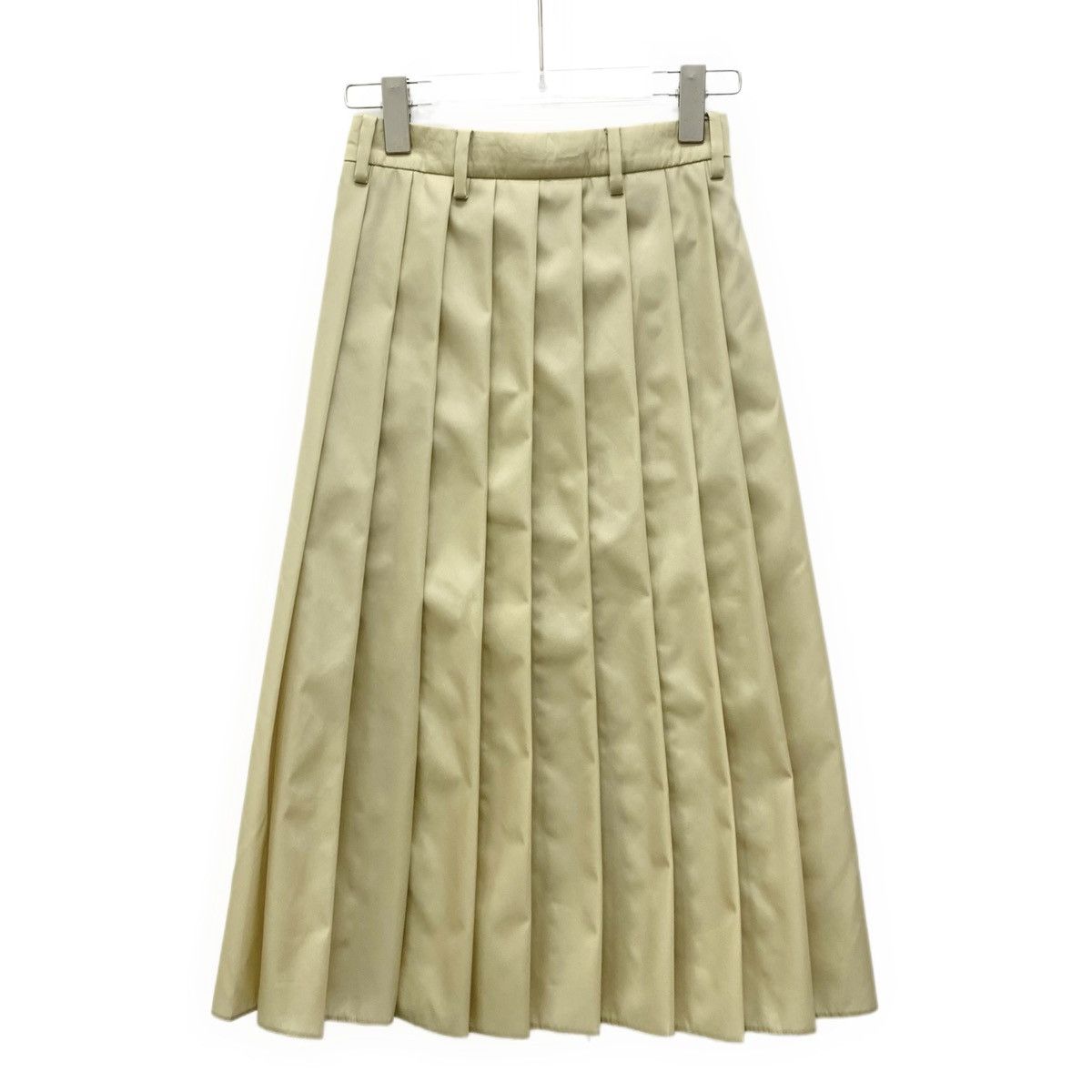 Prada Prada 2022 Khaki Triangle Logo Pleated Skirt K26WX Size 25" / US 0 / IT 36 - 2 Thumbnail