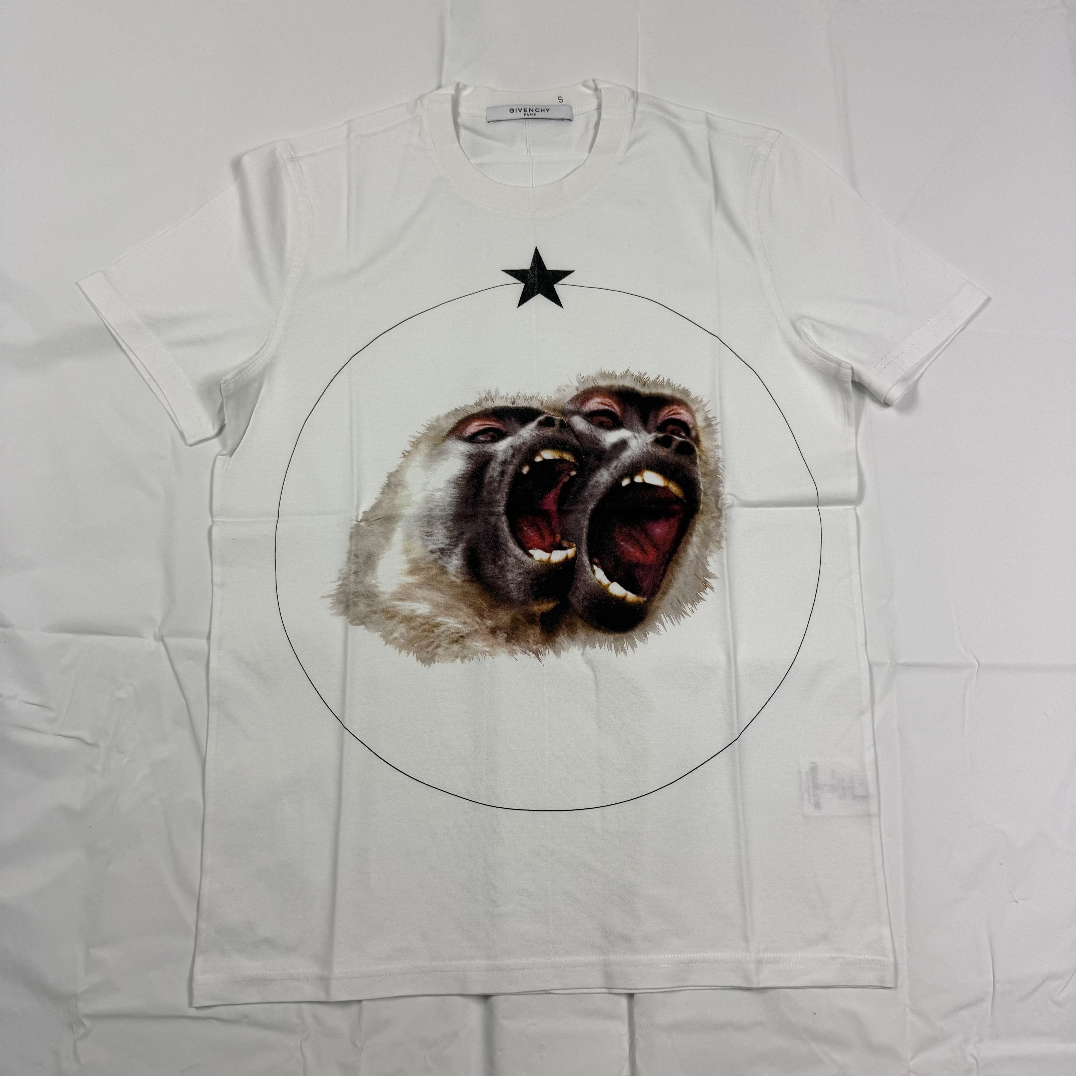 Givenchy Givenchy White Screaming Monkeys Cuban Fit T-Shirt Small Size US S / EU 44-46 / 1 - 1 Thumbnail