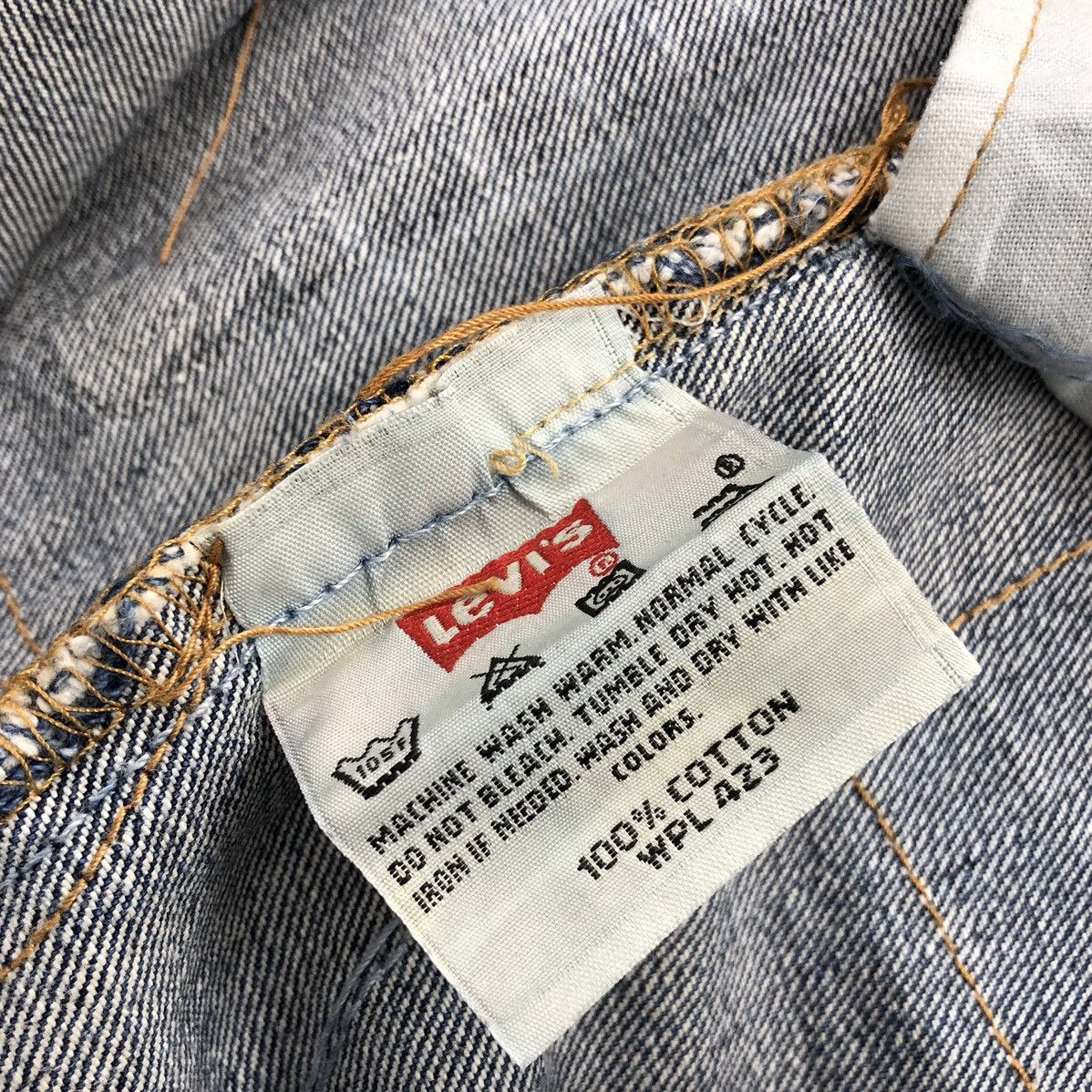Levi's 90s Vintage Levis 501 USA Rework Painted Custom Blue Jeans Size US 34 / EU 50 - 16 Thumbnail
