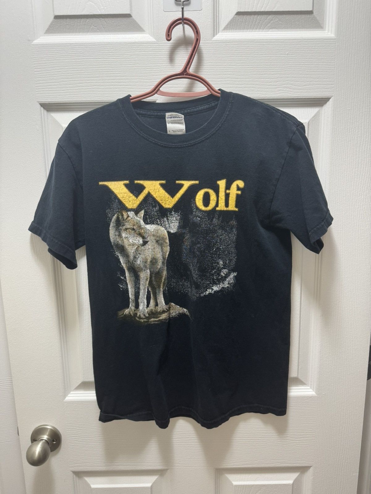 Gildan Gildan Vintage Wolf Animal Spirit Black Shirt Size US S / EU 44-46 / 1 - 1 Thumbnail