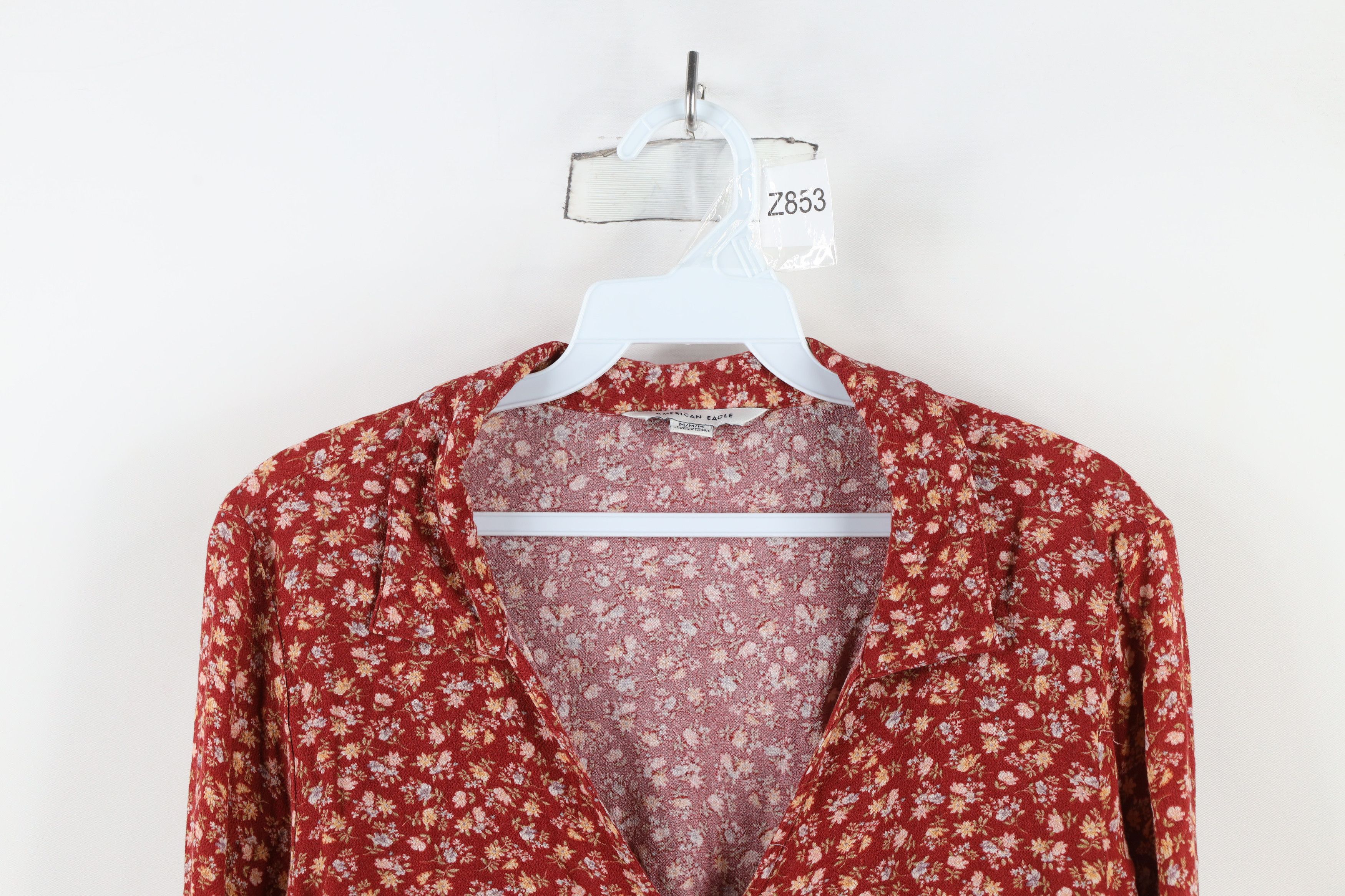 American Eagle Outfitters × Vintage Vintage Y2K American Eagle Outfitters Flower Cropped Shirt Size M / US 6-8 / IT 42-44 - 2 Thumbnail