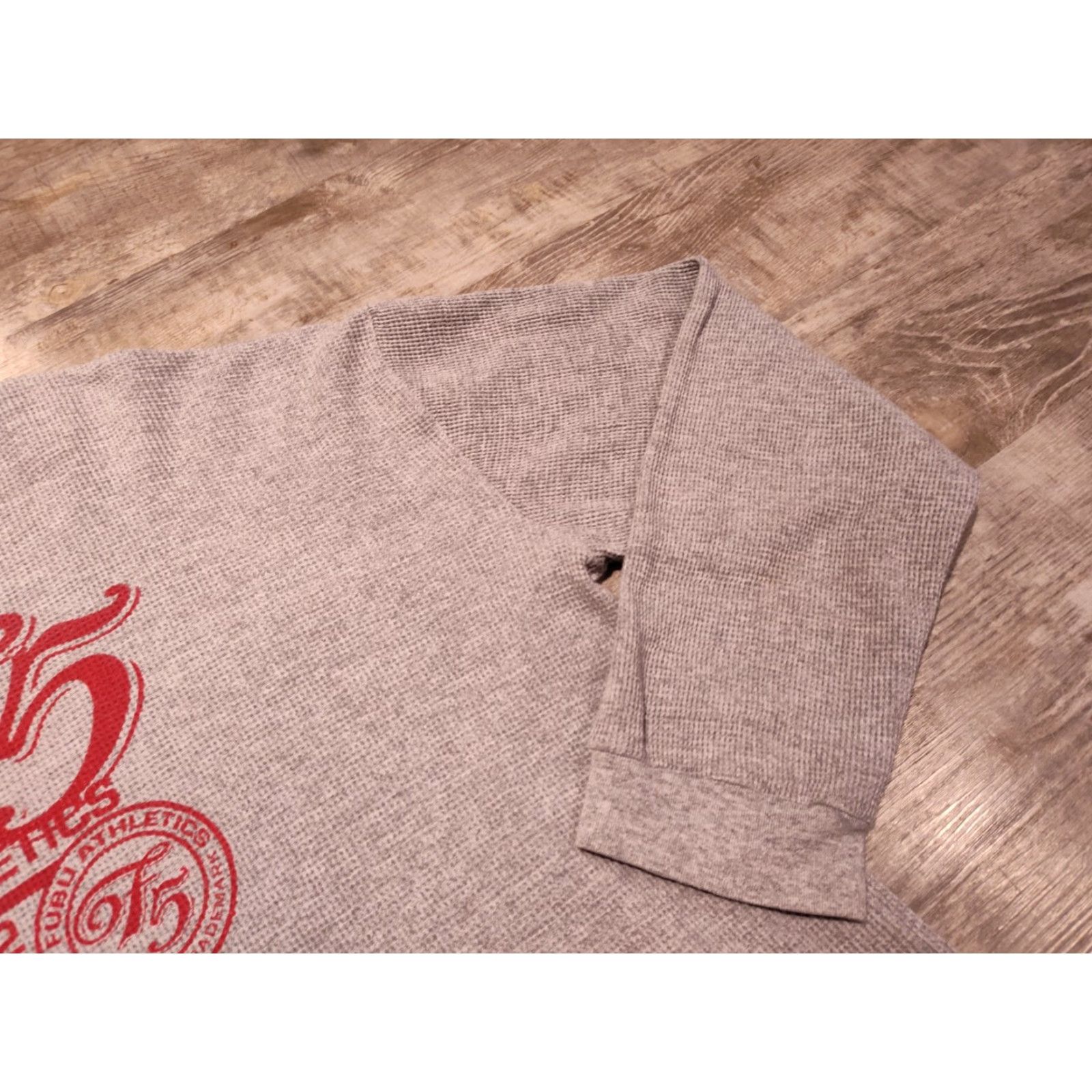 Fubu VINTAGE FUBU Collection athletic wear Shirt Mens 2XL Gray Waffle Knit Thermal Long Sleeve 90s Hip Hop Size US XXL / EU 58 / 5 - 4 Thumbnail