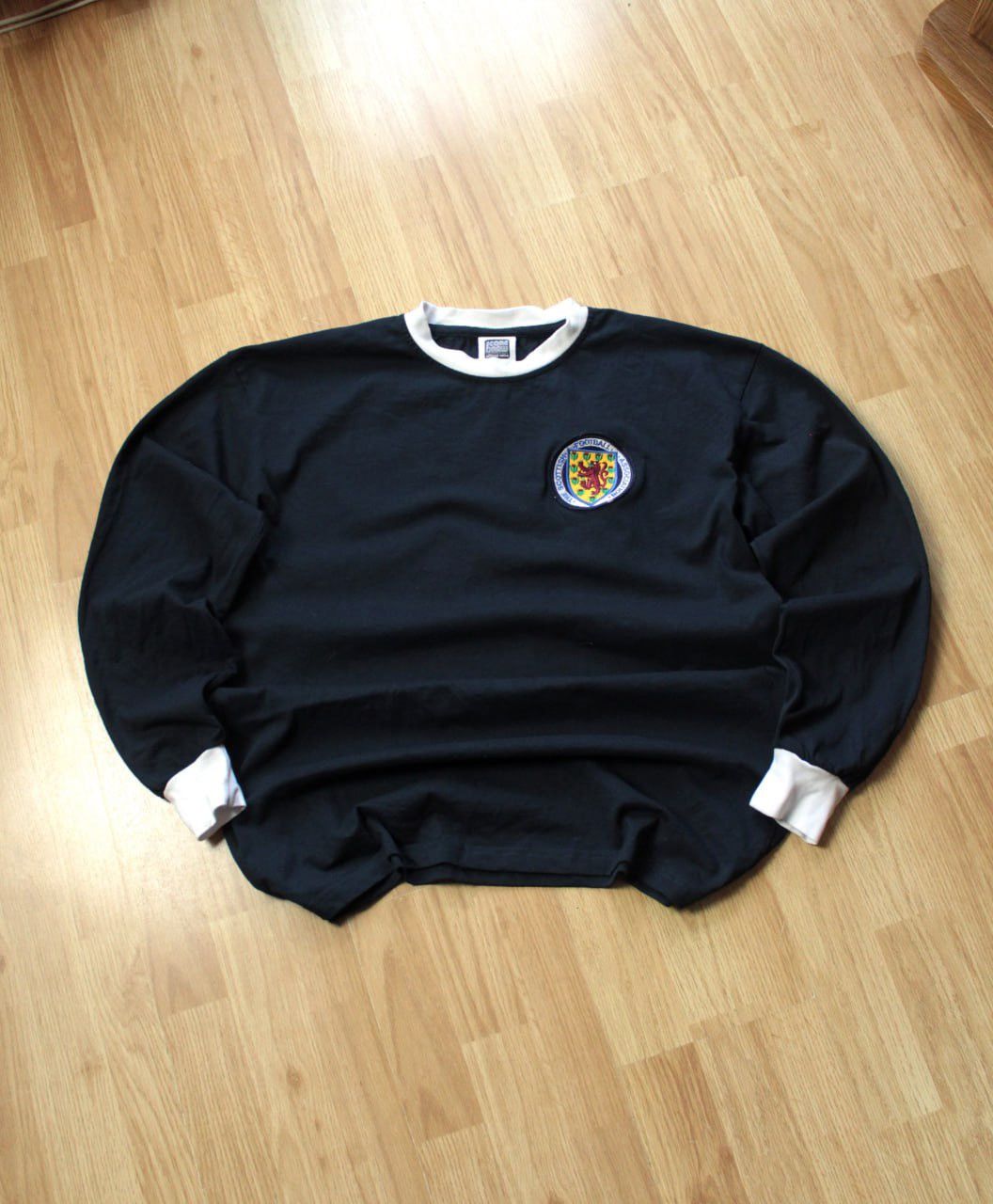 Vintage 🔥 1960s Scotland Retro Long Sleeve Jersey Shirt Score Draw Size US XL / EU 56 / 4 - 1 Thumbnail