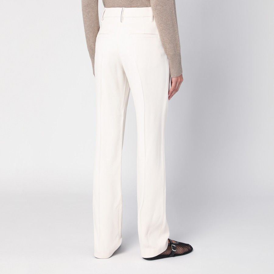 Brunello Cucinelli o1d2blof0824 Viscose Trousers in White Size 27" / US 4 / IT 40 - 5 Thumbnail