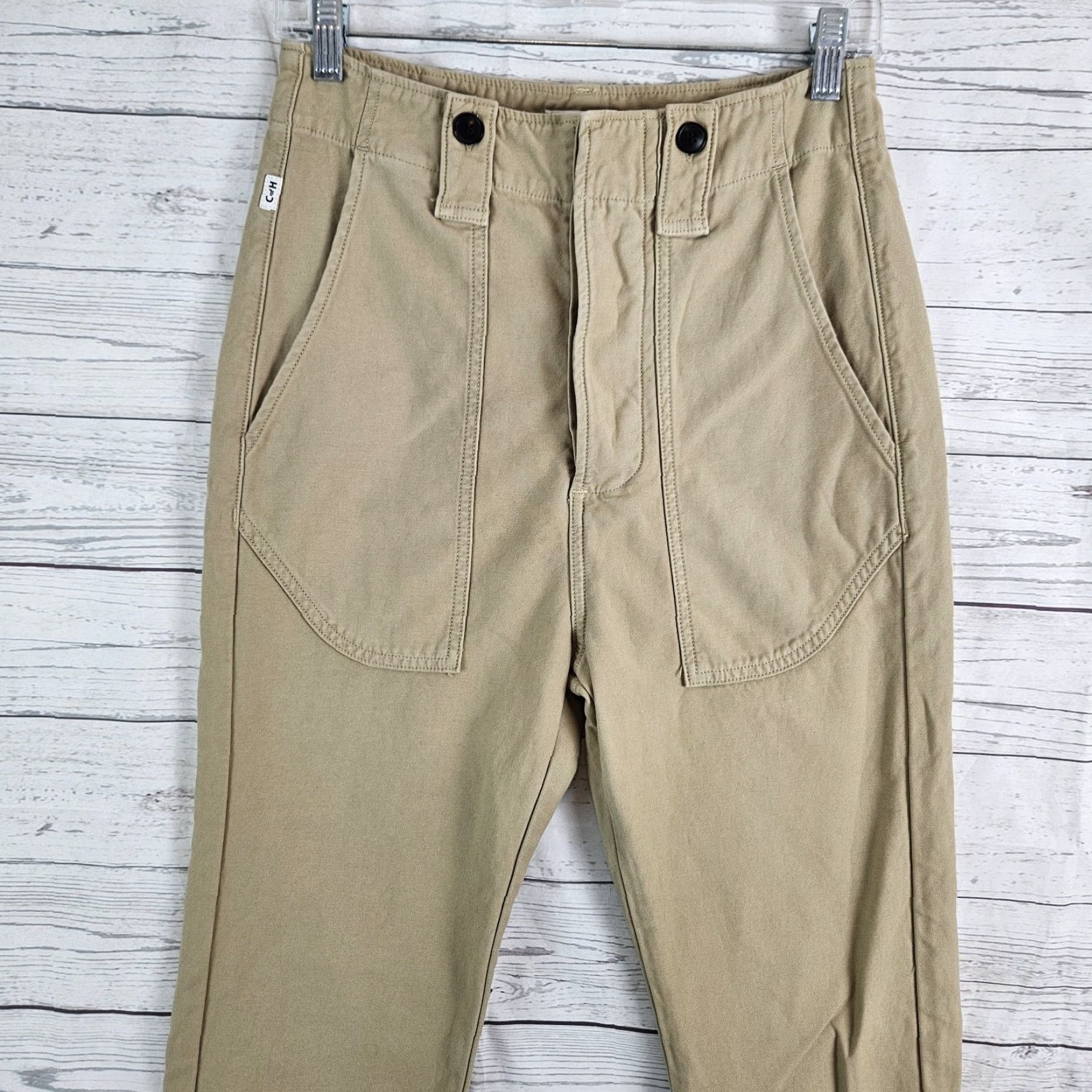 Citizens Of Humanity Citizens of Humanity Womens Pony Boy Utility Cropped Pants Sz 23 Tan Button Fly Cropped Leg Womens Pants 23 Size 40" / US 18 - 2 Thumbnail