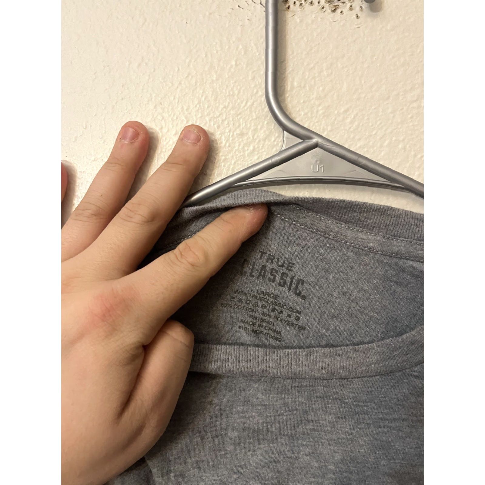 Vintage TRUE CLASSIC - Men's Short Sleeve T-Shirt - Size Large - GRAY Size US L / EU 52-54 / 3 - 2 Thumbnail