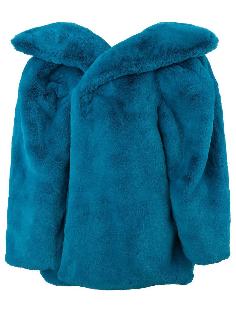 Balenciaga Balenciaga size 34 Blue faux fur coat Size S / US 4 / IT 40 - 1 Thumbnail