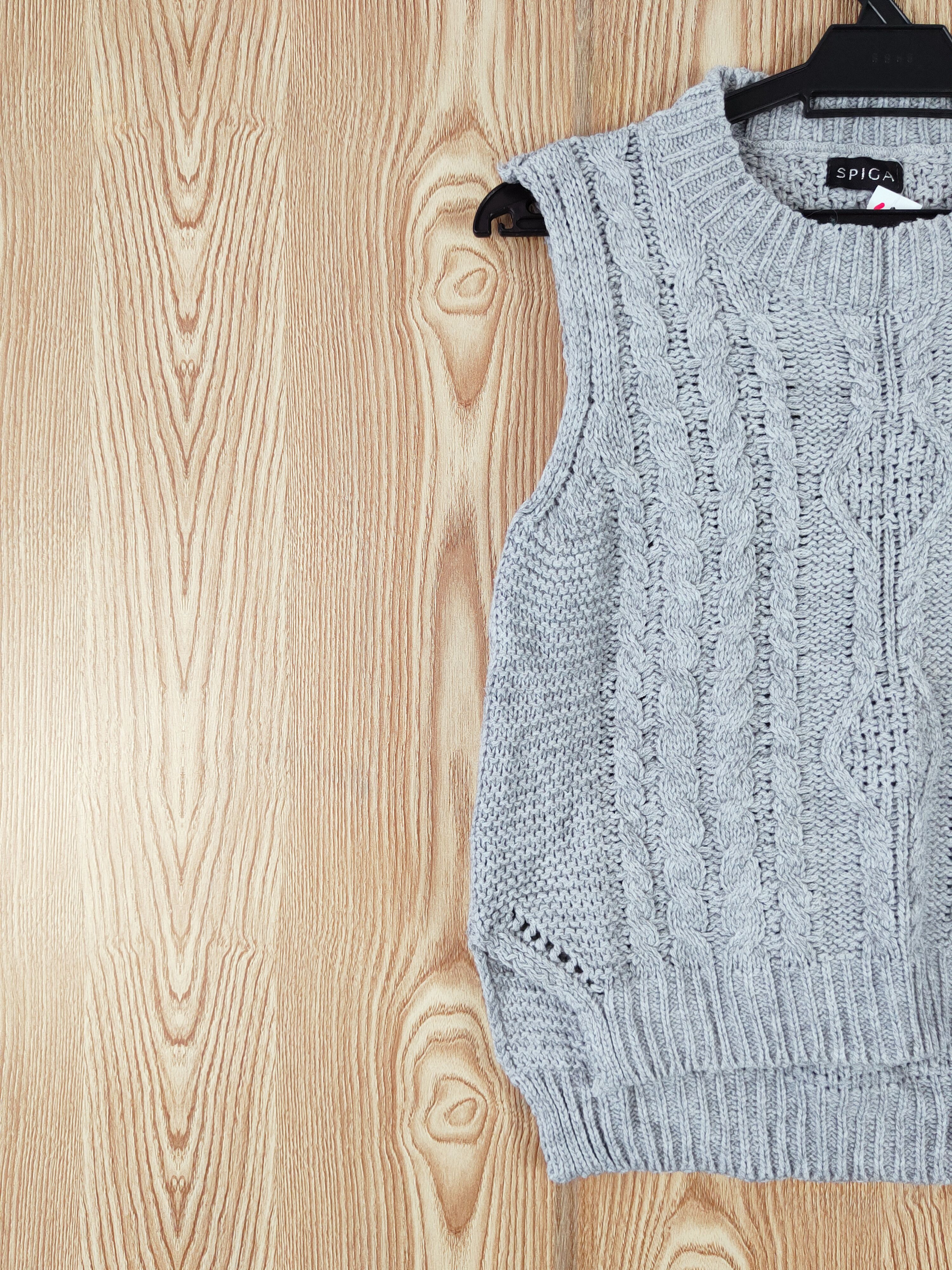 Aran Isles Knitwear × Japanese Brand × Vintage Spiga Gray Knitwear Vests vintage #W764 Size S / US 4 / IT 40 - 3 Thumbnail