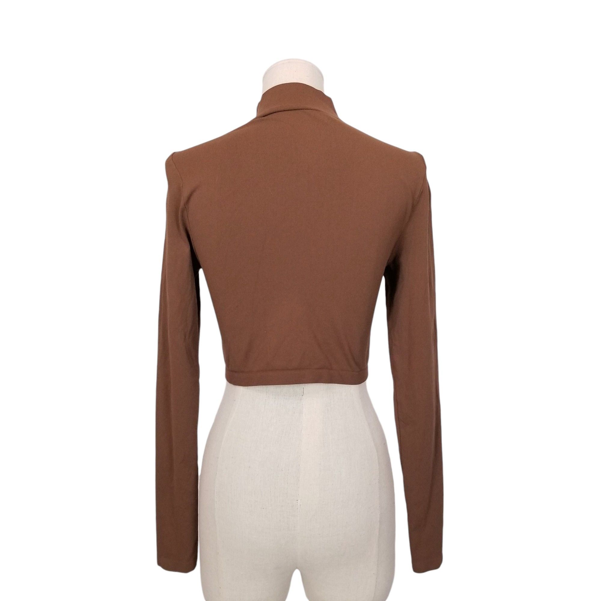 Free People Cropped Mock Neck Long Sleeve Size M / US 6-8 / IT 42-44 - 3 Thumbnail
