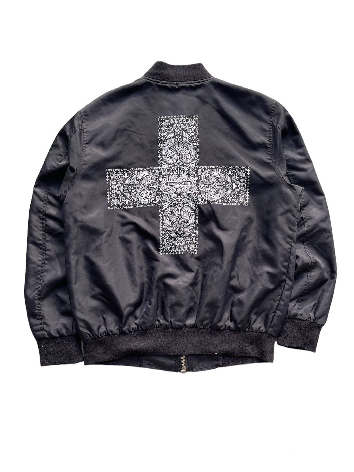 Japanese Brand × Vintage Rock Psycho Bomber Jacket With Cross Patch Size US XL / EU 56 / 4 - 1 Thumbnail