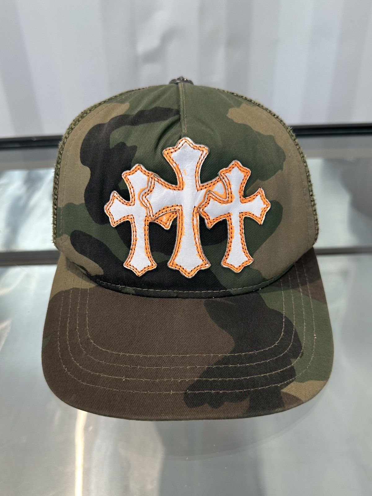 Chrome Hearts Gas station triple cross embroidered hat 'olive