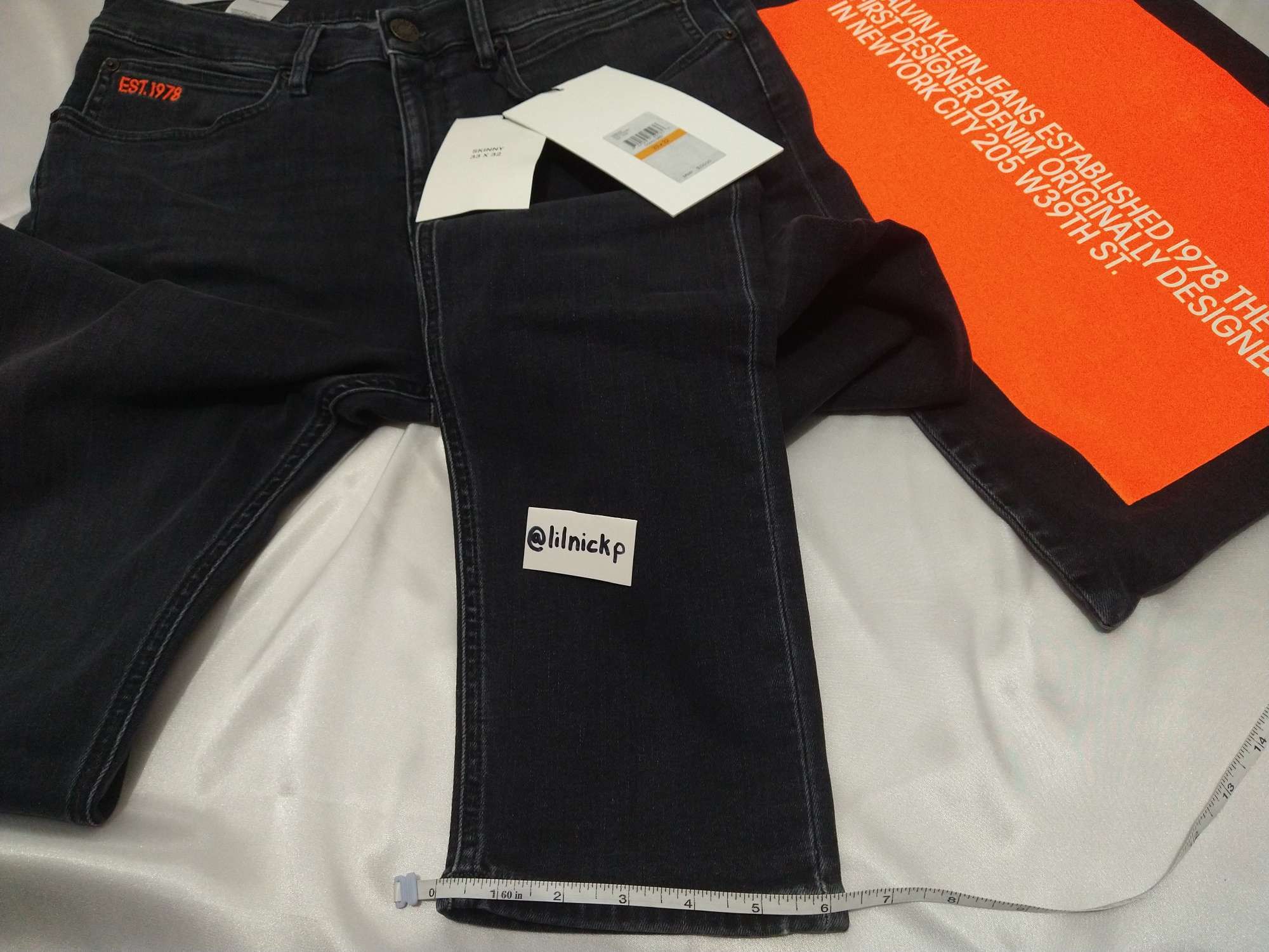 Calvin Klein 205W39NYC EST. 1978 Skinny Leg Comet Grey Jeans Size US 33 - 7 Thumbnail