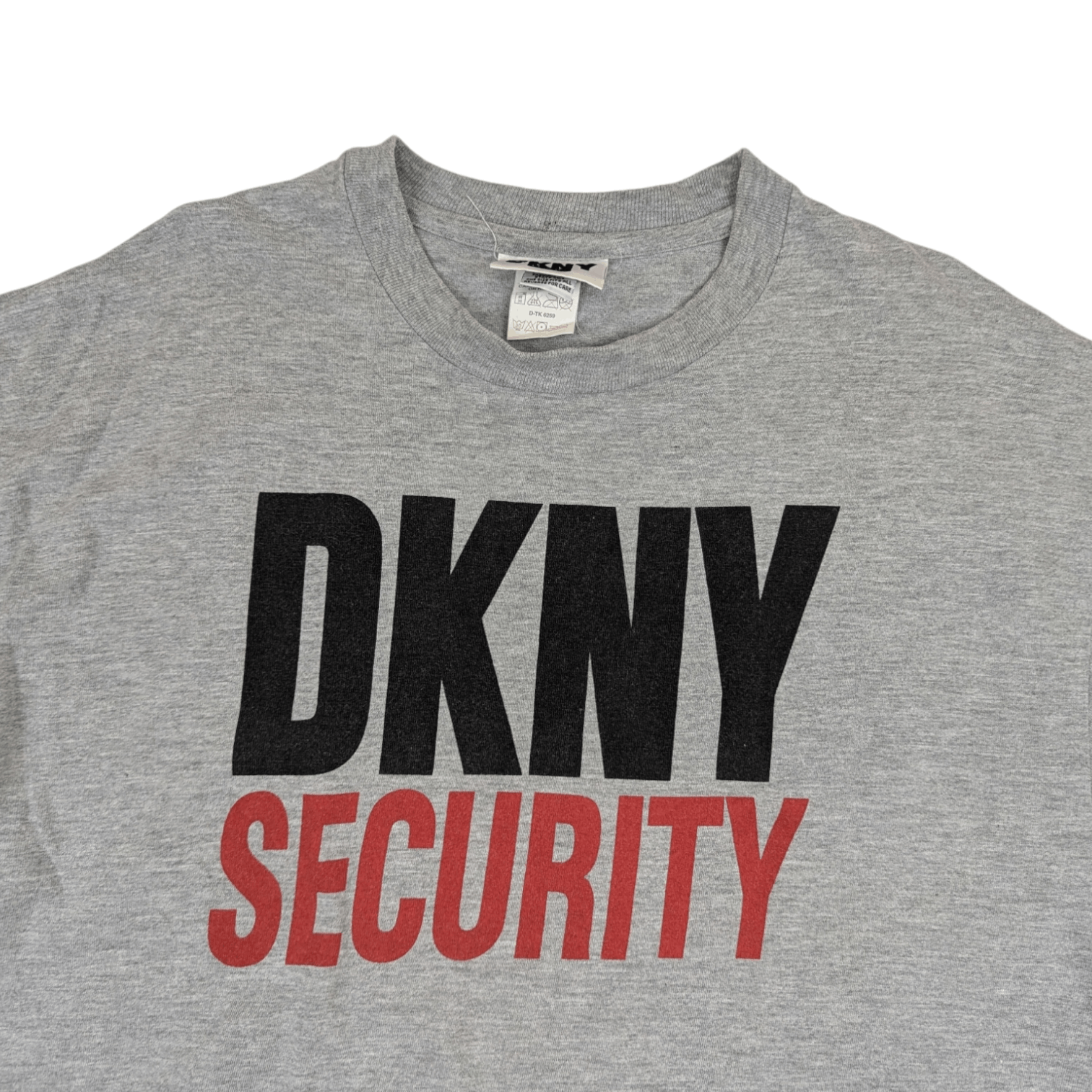 DKNY Vintage 90's DKNY Security Big Spell Out Logo T-Shirt Size US L / EU 52-54 / 3 - 4 Thumbnail